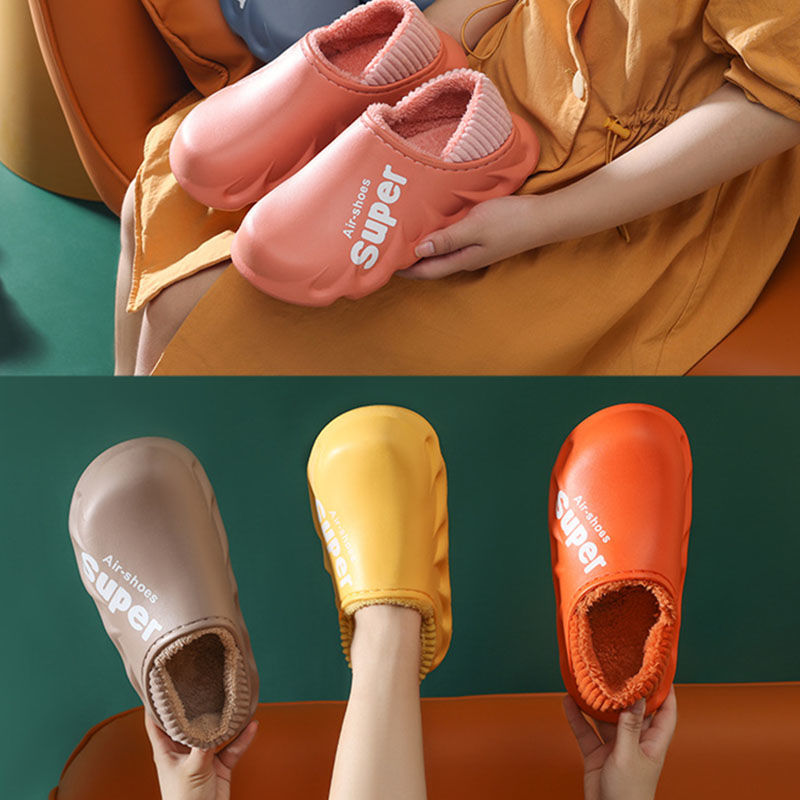 Imagen de EVA Waterproof Winter Plush Comfort Non-Slip Women's Slippers Shoes For Bedroom Floor Indoor
