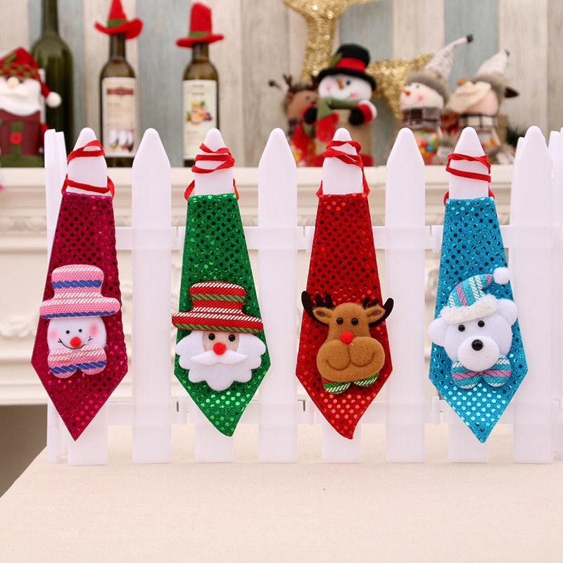 Изображение Christmas Santa Claus Sequins Children's Tie Costume Accessories