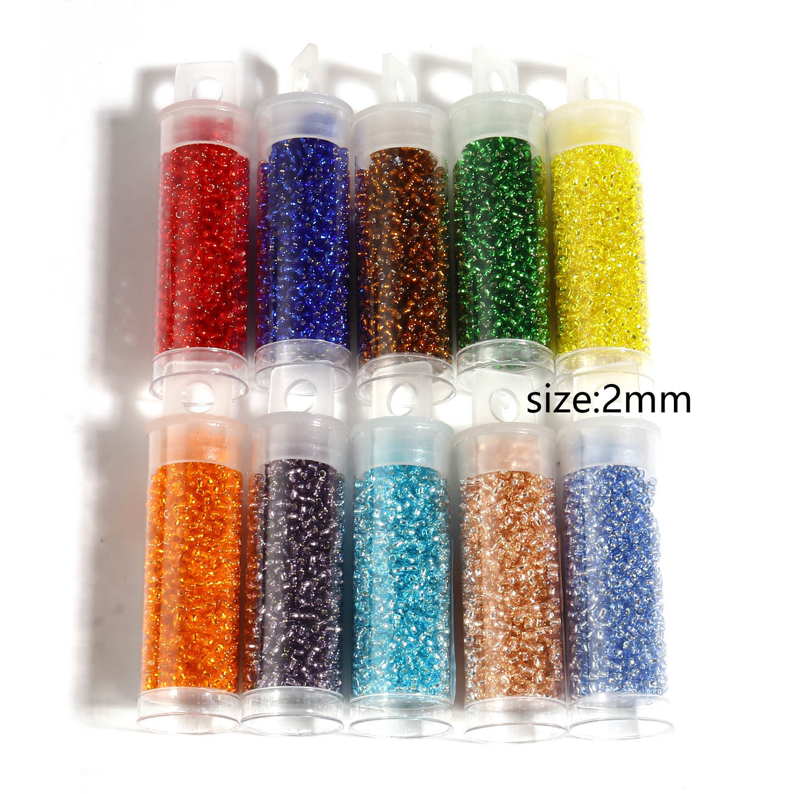 Picture of TOHO 11/0 (Silver Lined) Glass Seed Seed Beads Round Multicolor About 2mm Dia., Hole: Approx 0.6mm, 1 Bottle