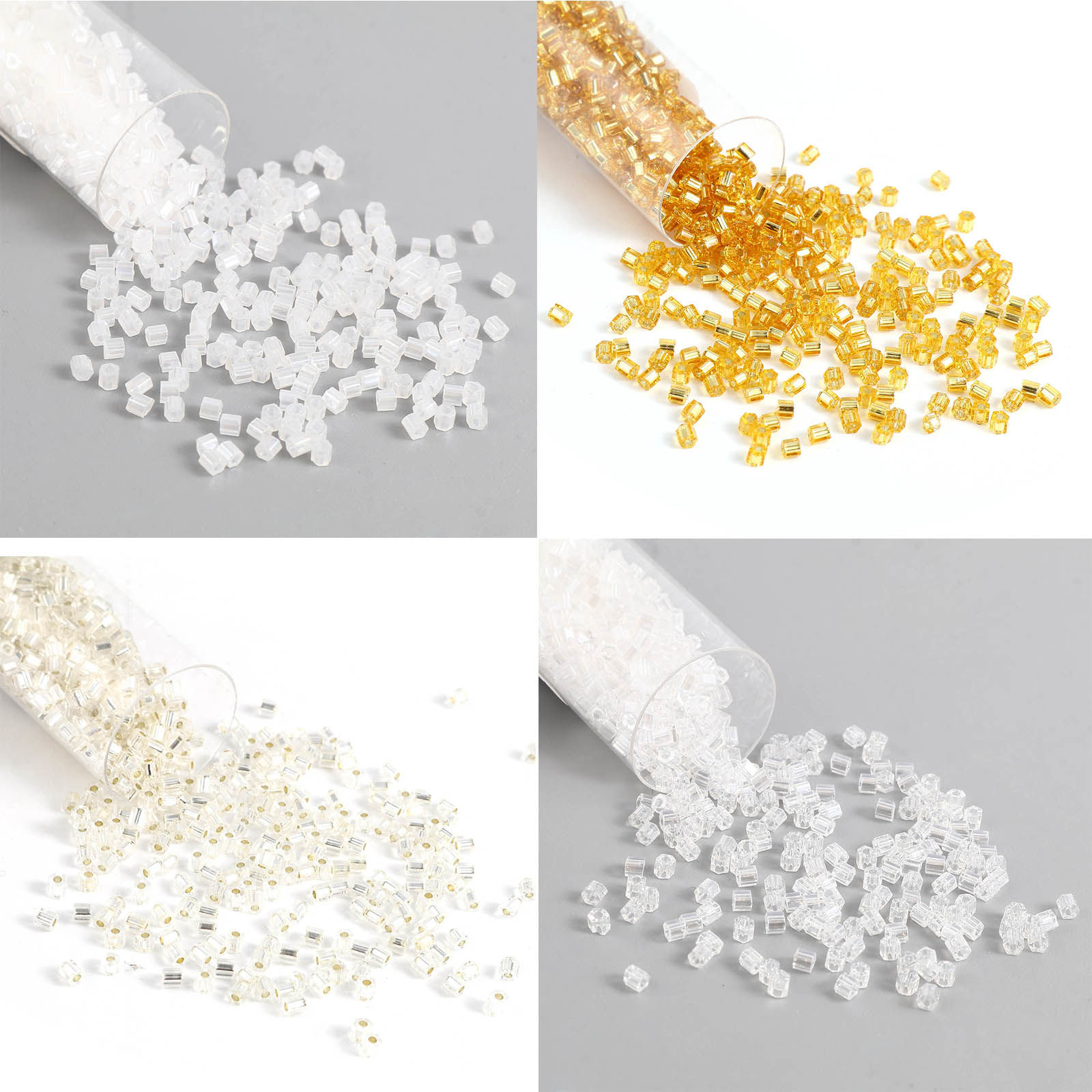 Imagen de Vidrio Semilla Cuentas Hexágono Multicolor 2mm 2mm x 0.6mm, 1 Botella