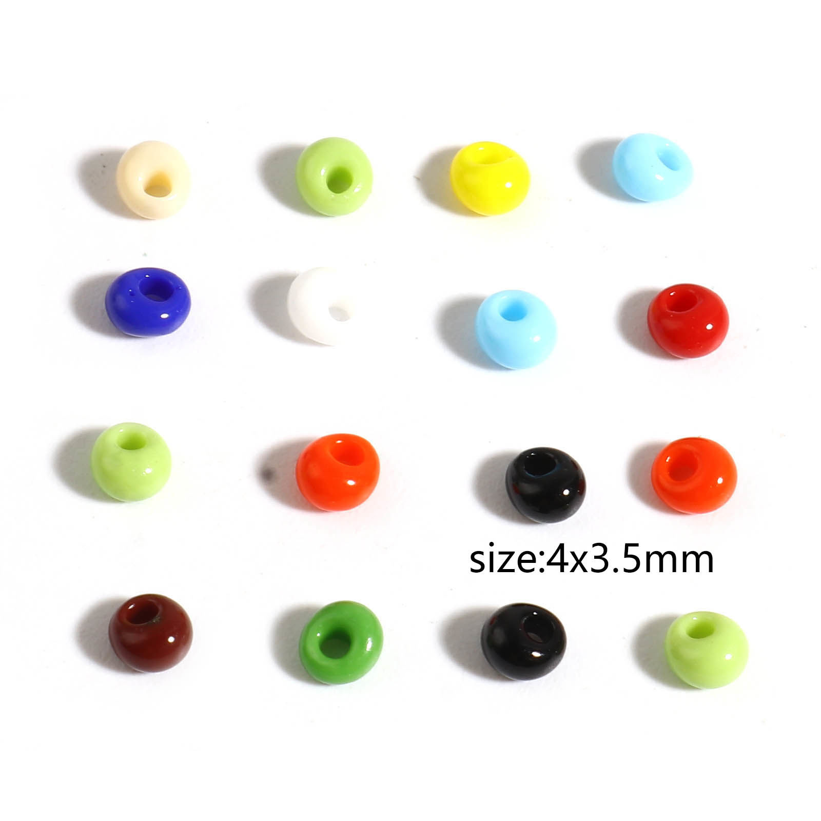 Bild von Glas Rocailles Perlen Bunt Oval 4mm x 3.5mm, Loch: 1mm, 1 Flasche