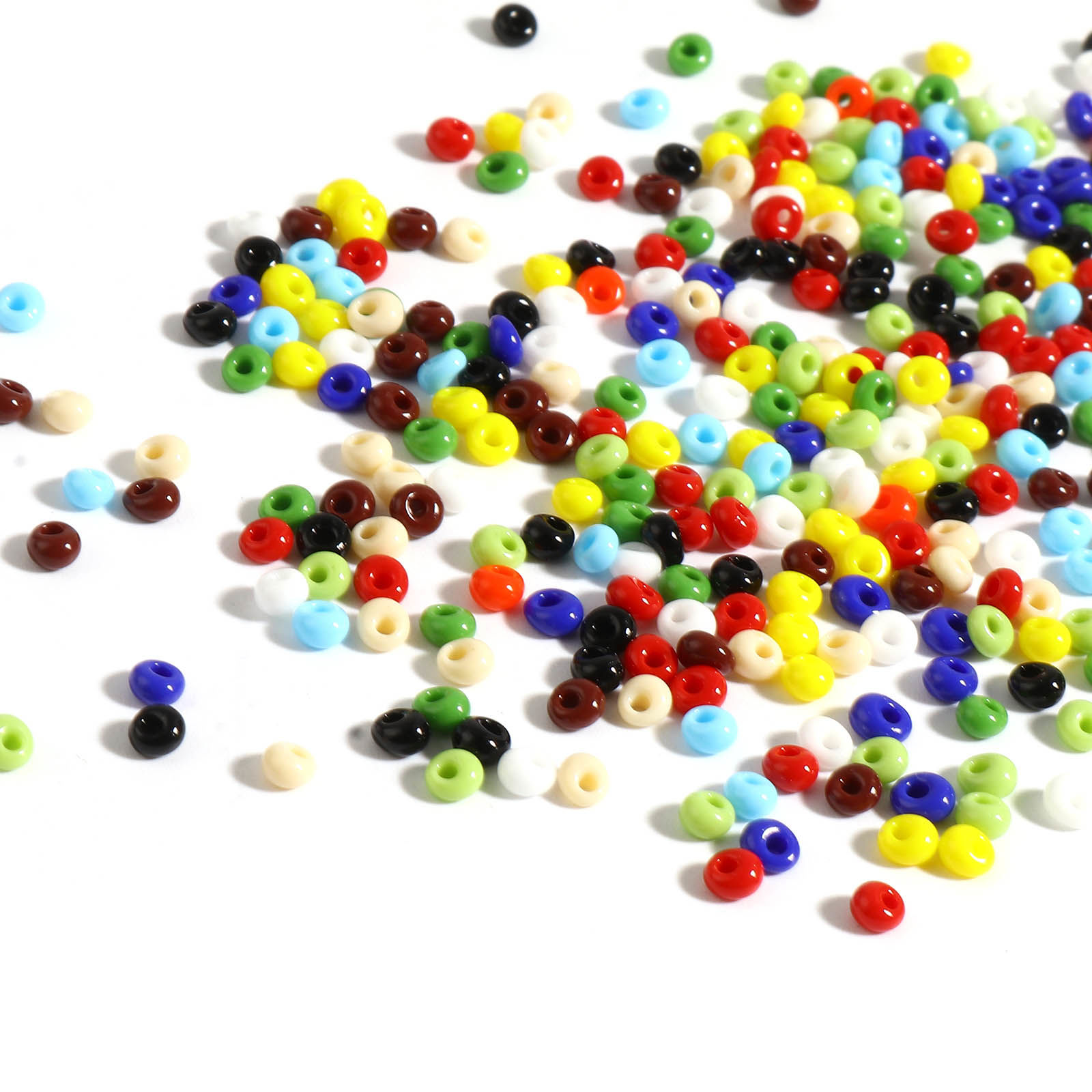 Bild von Glas Rocailles Perlen Bunt Oval 4mm x 3.5mm, Loch: 1mm, 1 Flasche