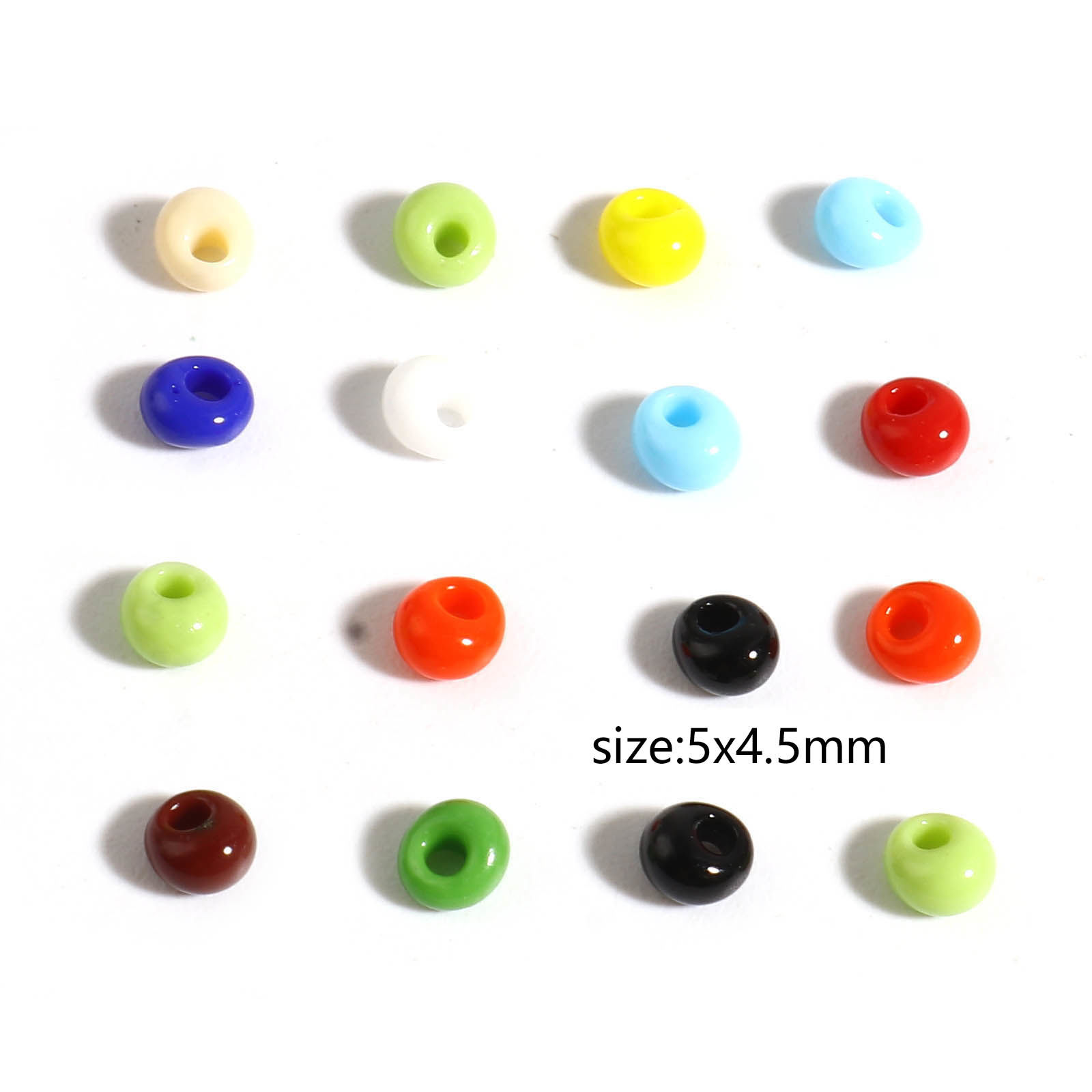 Bild von Glas Rocailles Perlen Bunt Oval 5mm x 4.5mm, Loch: 1.5mm, 1 Flasche
