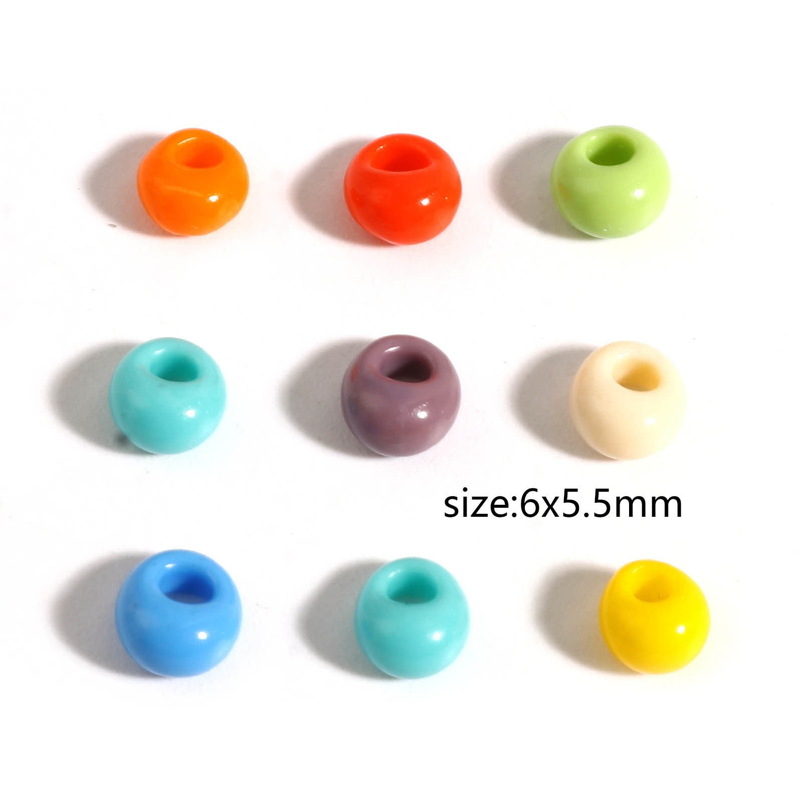 Bild von Glas Rocailles Perlen Bunt Oval 6mm x 5.5mm, Loch: 2.2mm, 1 Flasche