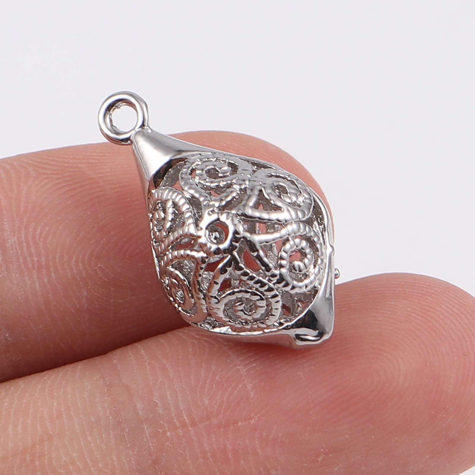 Picture of Brass Charms Marquise Multicolor Filigree 23mm x 13mm, 2 PCs