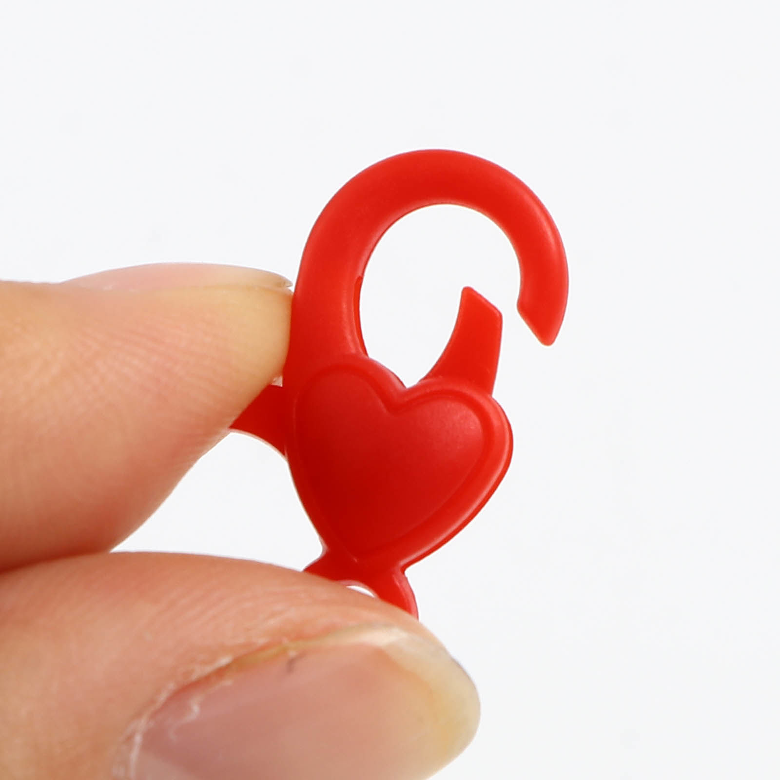 Imagen de Corchete de la Langosta Plástico Corazón de Multicolor 22mm x 13mm, 30 Unidades