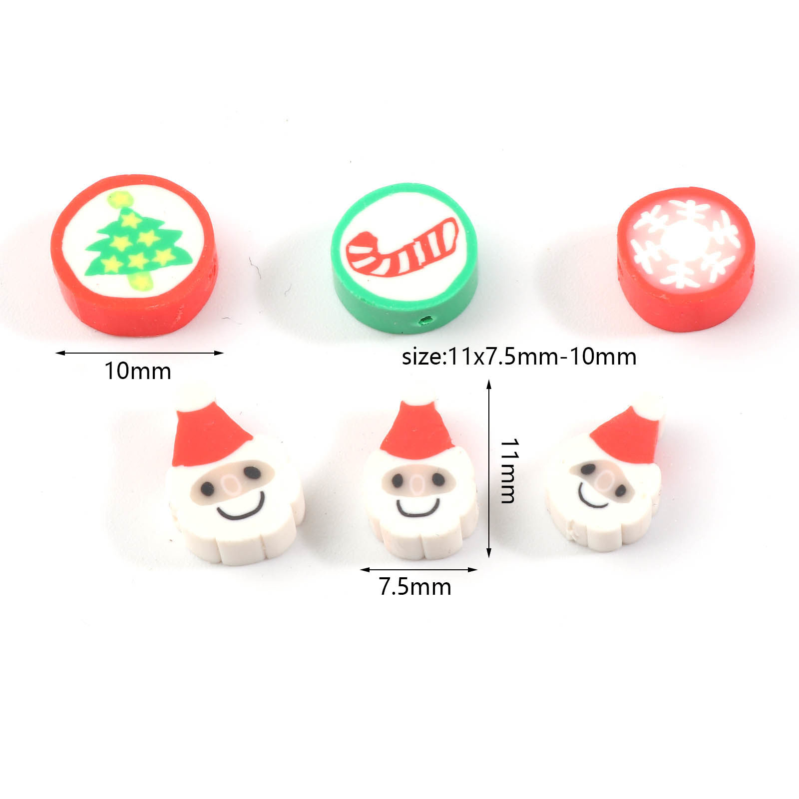 Picture of Polymer Clay Christmas Beads Multicolor 50 PCs