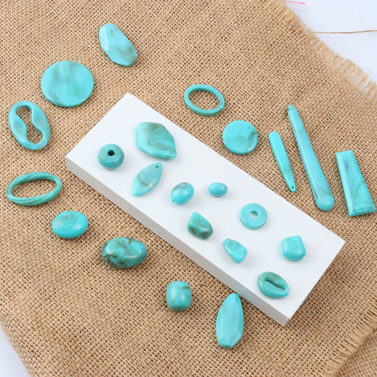 Bild von Acryl Perlen Cyan Imitat Howlith 100 Stück