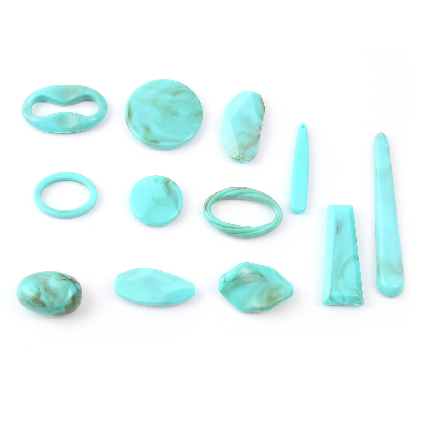 Bild von Acryl Perlen Cyan Imitat Howlith 100 Stück