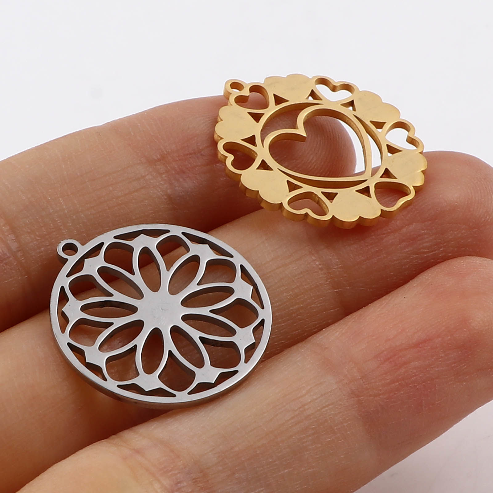 Imagen de Acero Inoxidable Colgantes Charms Multicolor 2 Unidades