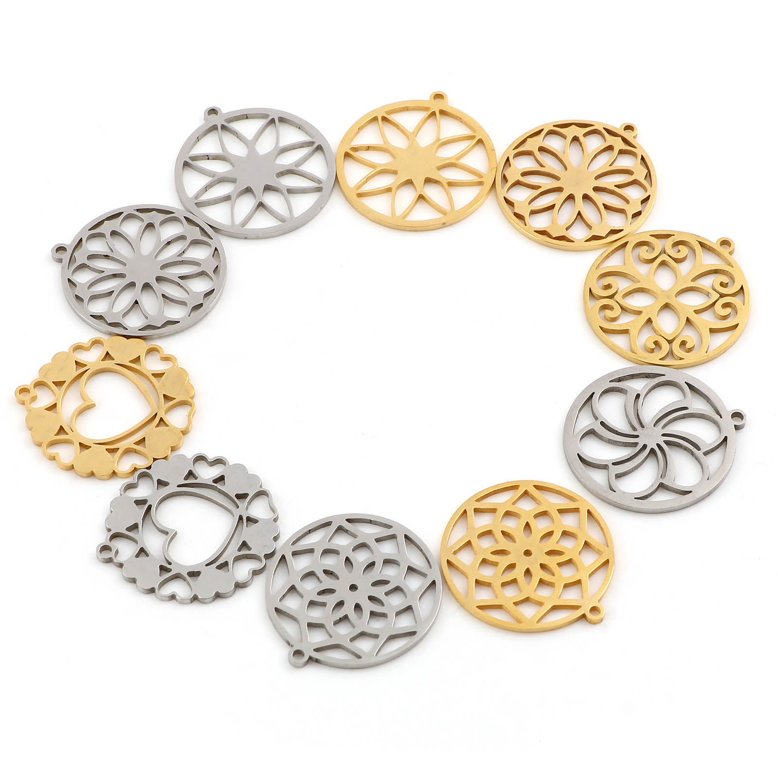 Imagen de Acero Inoxidable Colgantes Charms Multicolor 2 Unidades