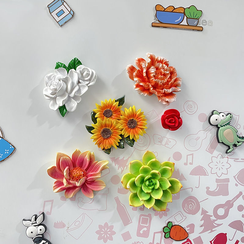 Picture of Artificial Flowers 3D Resin Fridge Magnet