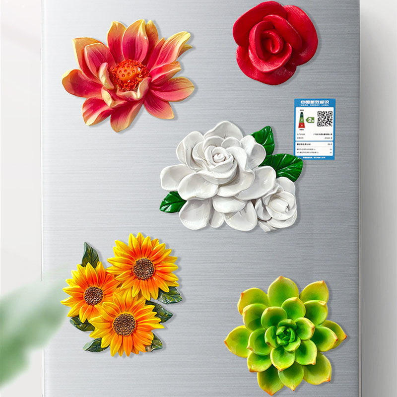 Picture of Artificial Flowers 3D Resin Fridge Magnet