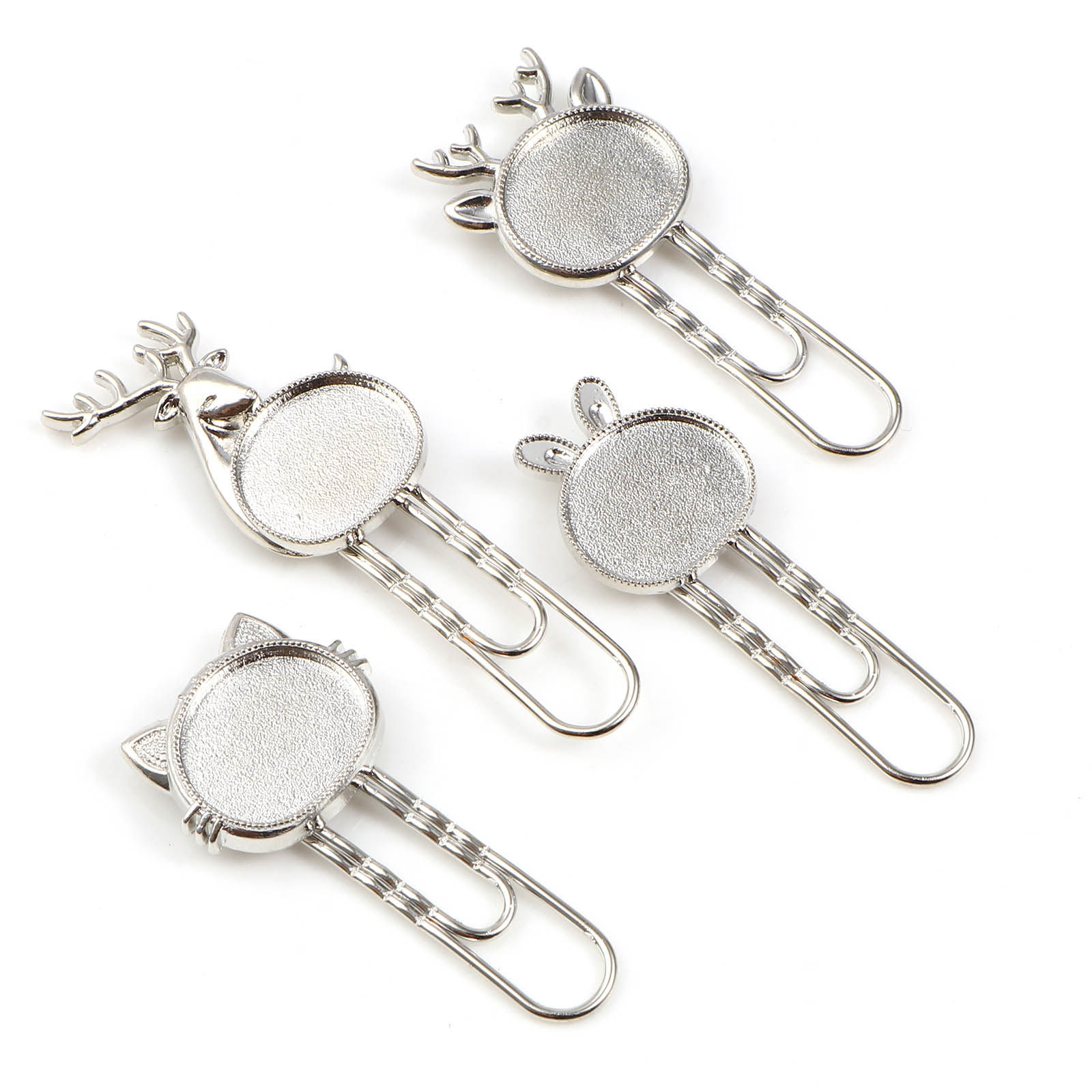 Picture of Glass Pin Brooches Findings Silver Tone 5 Sets