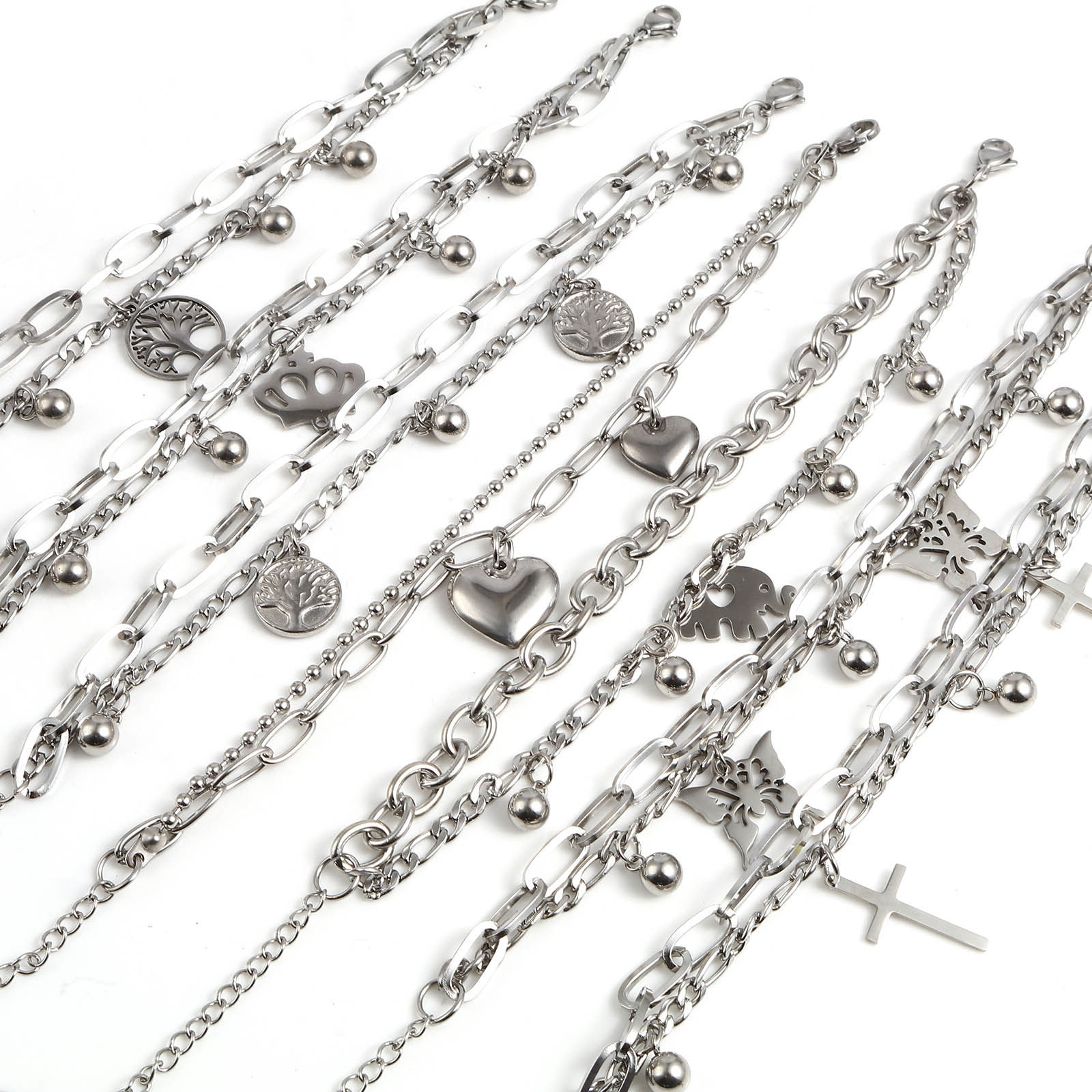 Изображение 201 Нержавеющая Сталь религия Браслеты Серебряный Тон 18.5см Длина, 1 ШТ