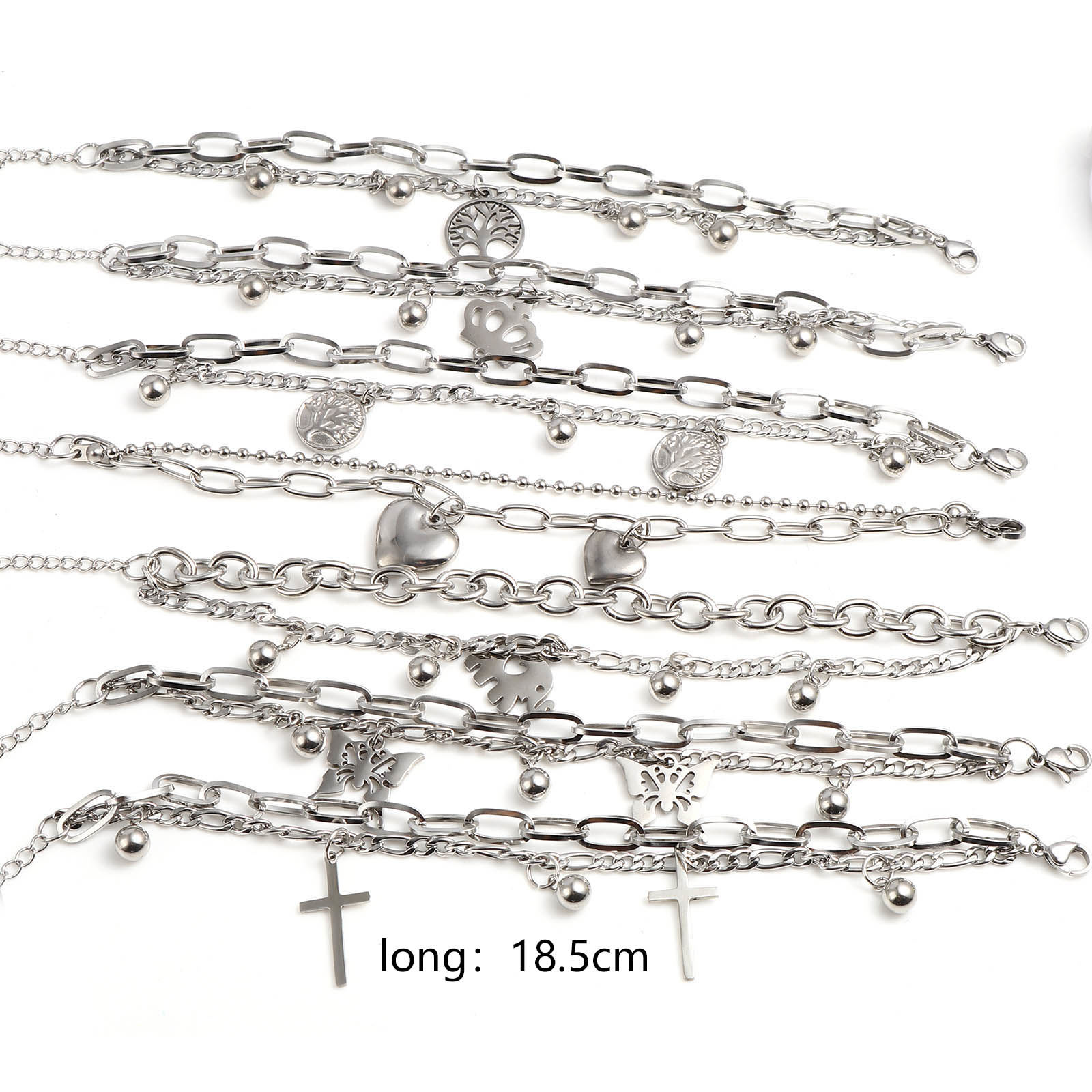 Изображение 201 Нержавеющая Сталь религия Браслеты Серебряный Тон 18.5см Длина, 1 ШТ