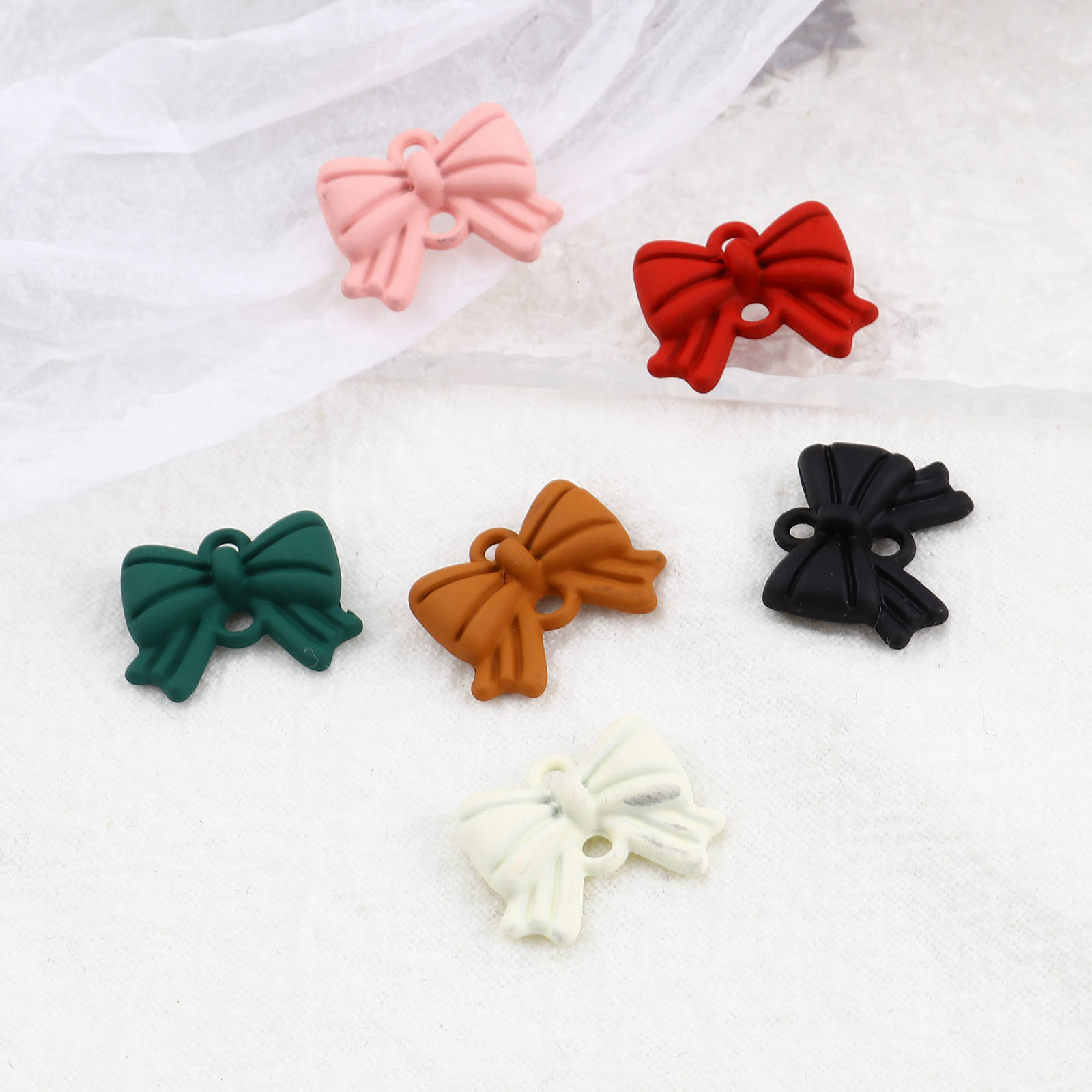 Imagen de Zamak Colgantes Charms Bowknot Multicolor 16mm x 13mm, 10 Unidades