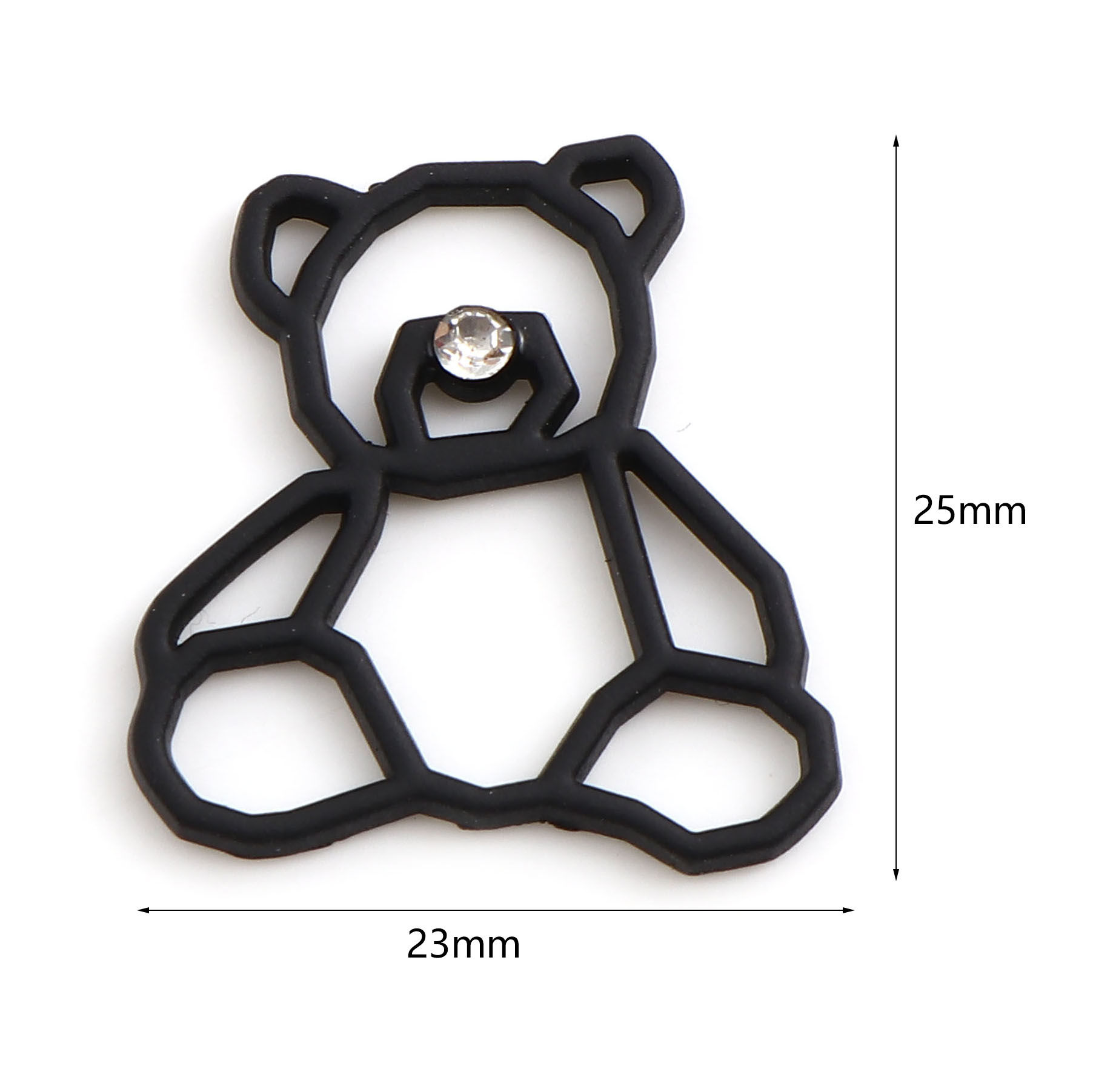 Imagen de Zamak Colgantes Charms Oso Multicolor Transparente Rhinestone Pintura 25mm x 23mm, 10 Unidades