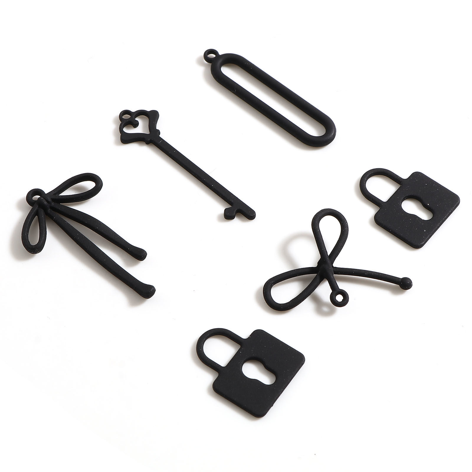 Picture of Zinc Based Alloy Charms Black Painted 10 PCs