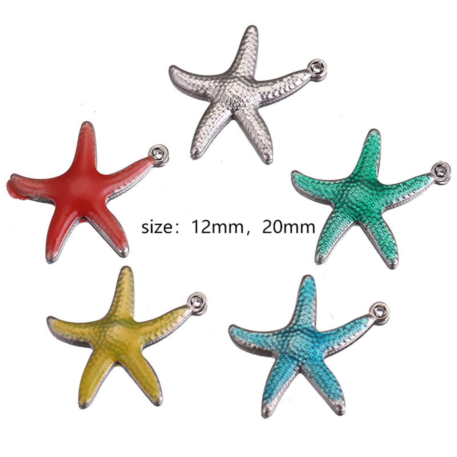 Picture of Stainless Steel Ocean Jewelry Charms Star Fish Multicolor Enamel 5 PCs