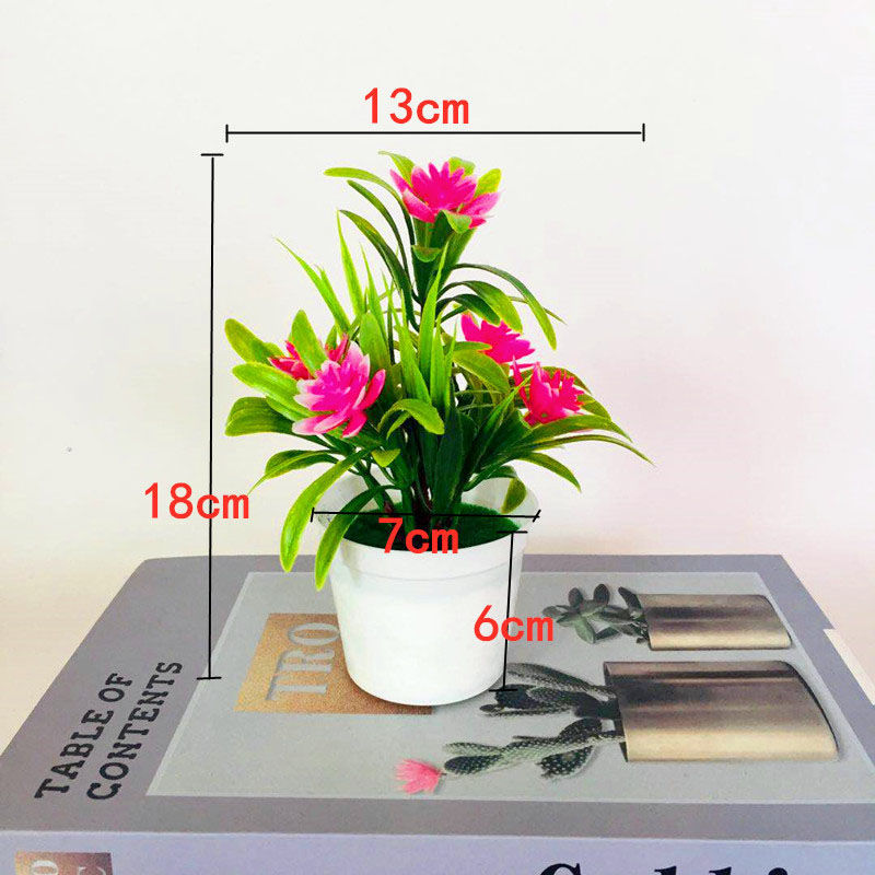Imagen de Plastic Artificial Flower Potted Plants Home Decoration