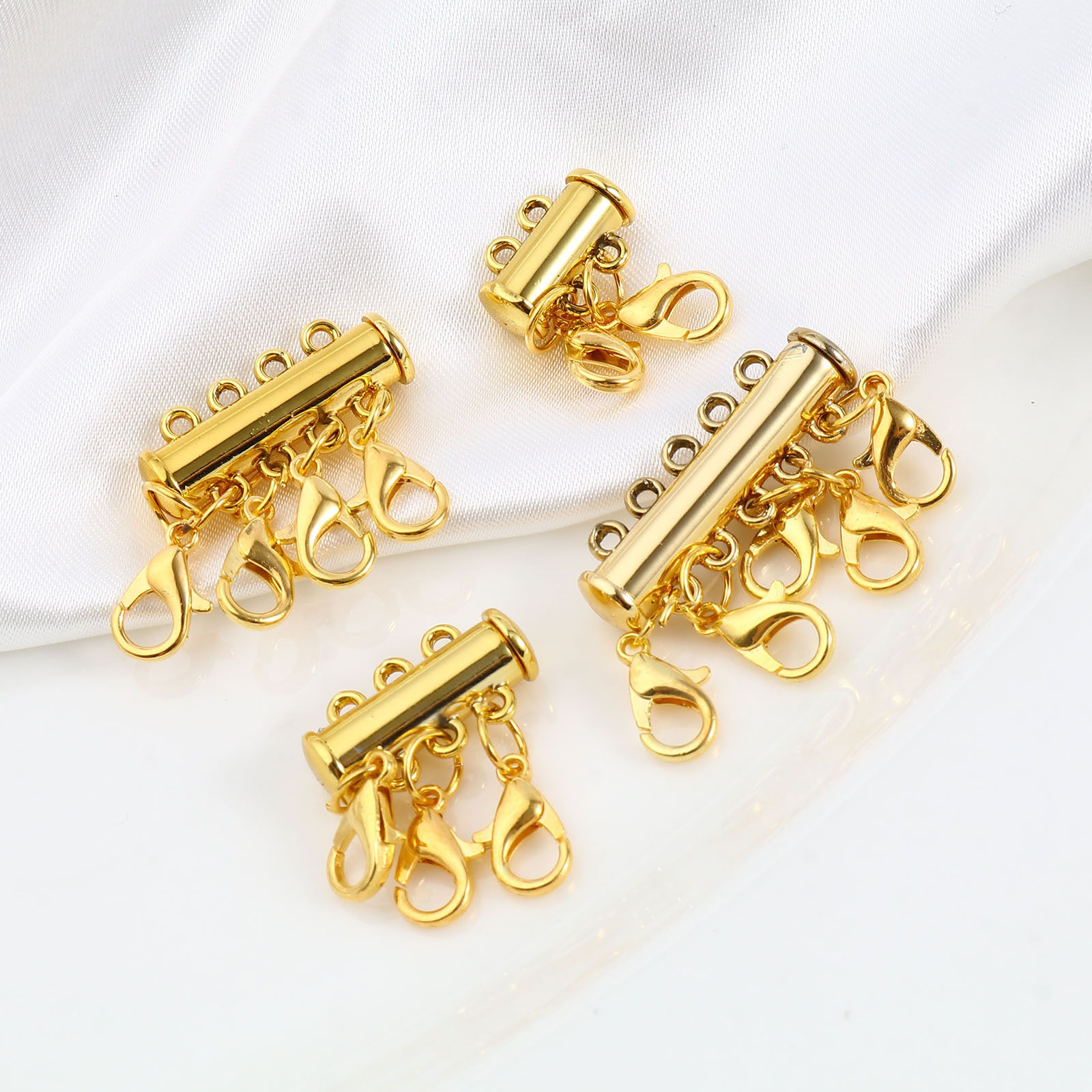 Picture of Zinc Based Alloy Magnetic Layered Slide Lock Clasps For Stackable Multi-layer Necklace Bracelet Tube Multicolor
