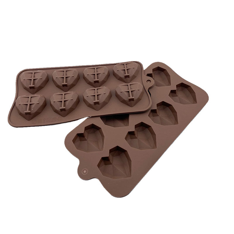 Picture of 3D Love Diamond Heart Silicone Chocolate Mold Baking Mold