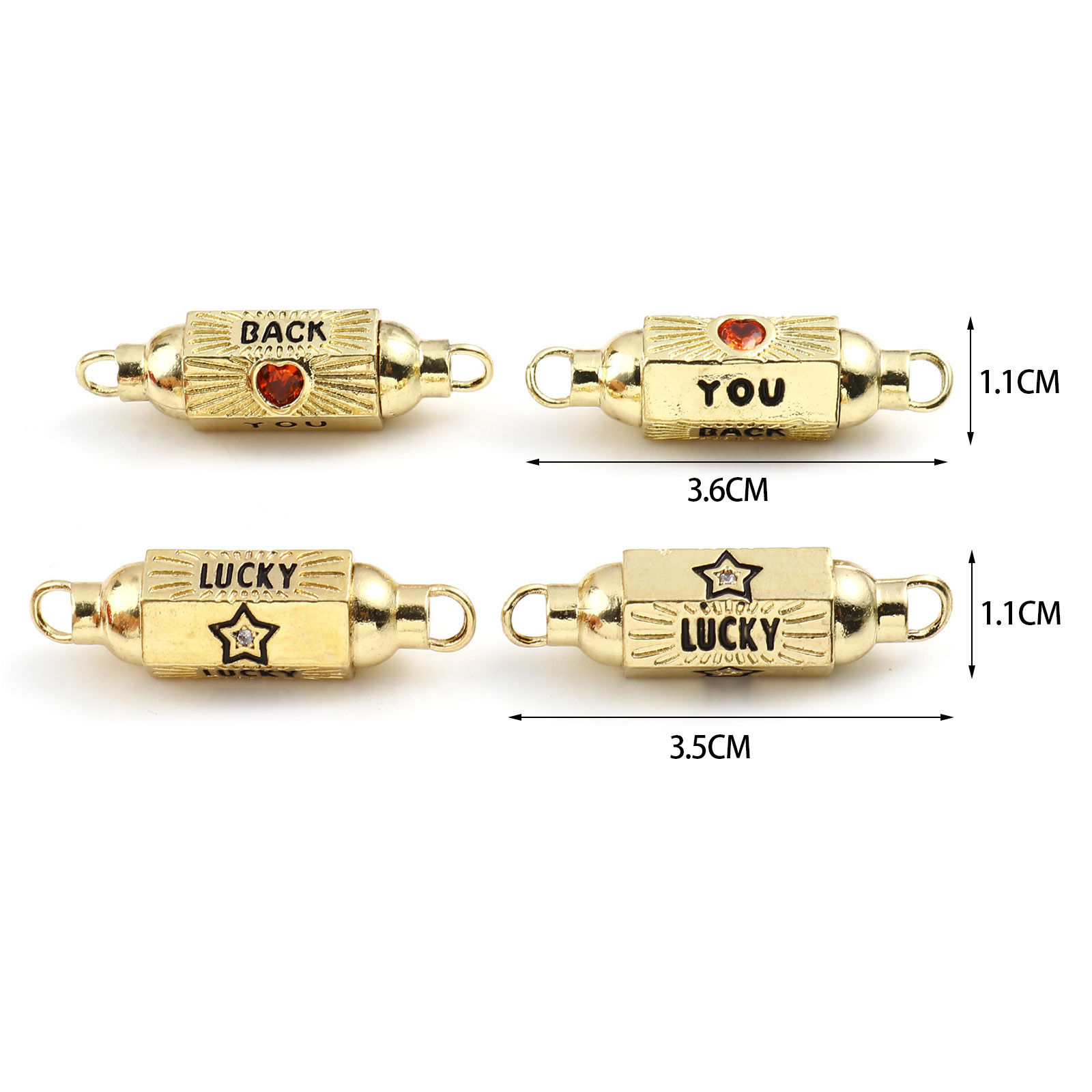 Immagine di Ottone Connettore Prisma Esagonale Oro Placcato Multicolore Smalto 1 Pz