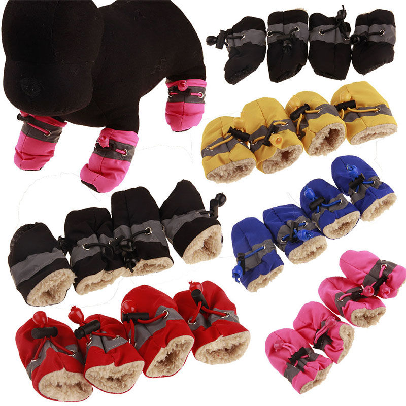 Picture of Winter Warm Fabric Velvet Drawstring Non-slip Soft Dog Socks Shoes Pet Accessories