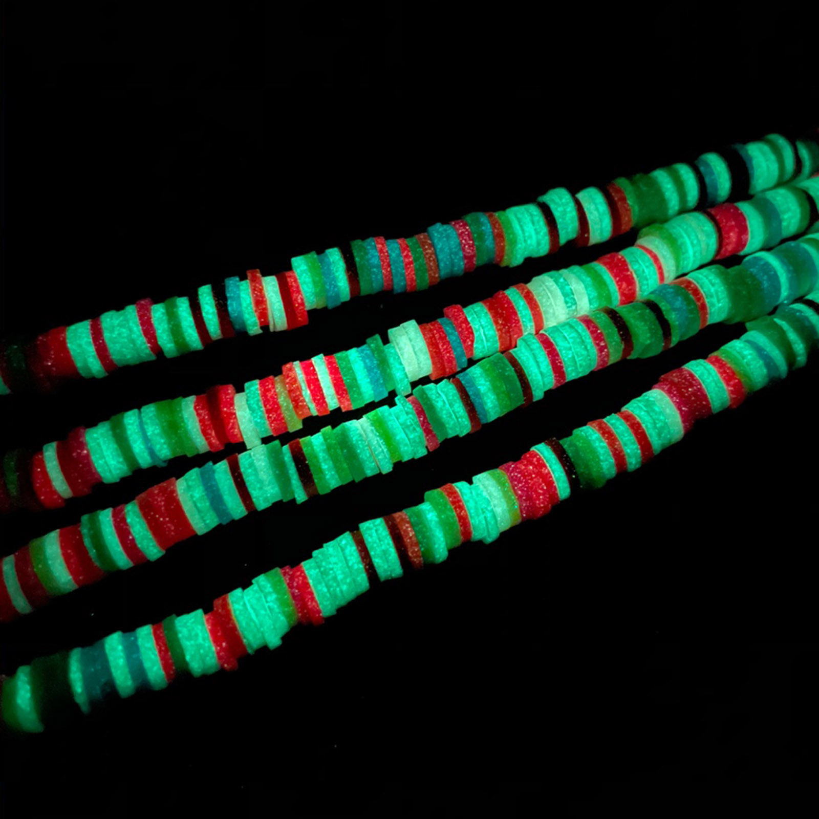 Picture of Polymer Clay Katsuki Beads At Random Color Glow In The Dark Luminous 2 Strands