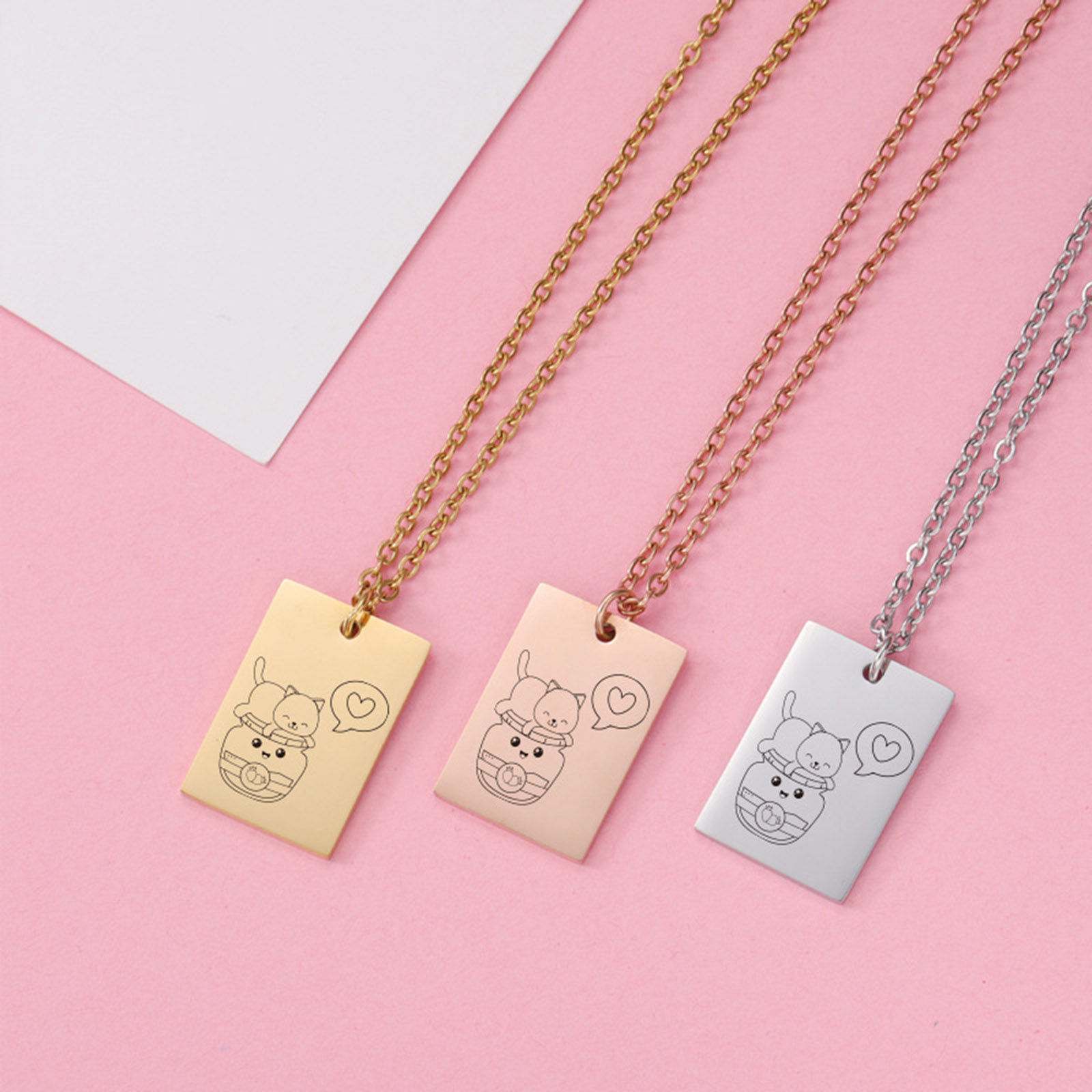 Picture of Stainless Steel Necklace Multicolor Rectangle Animal 45cm(17 6/8") long, 1 Piece