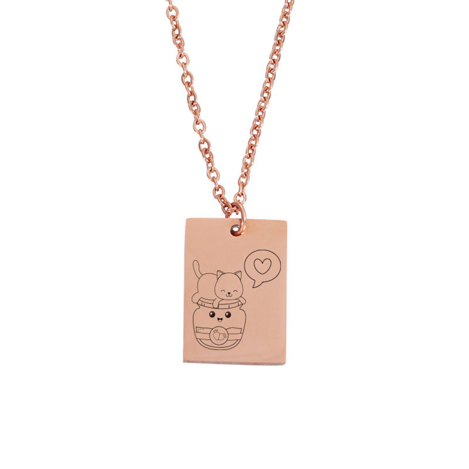 Picture of Stainless Steel Necklace Multicolor Rectangle Animal 45cm(17 6/8") long, 1 Piece