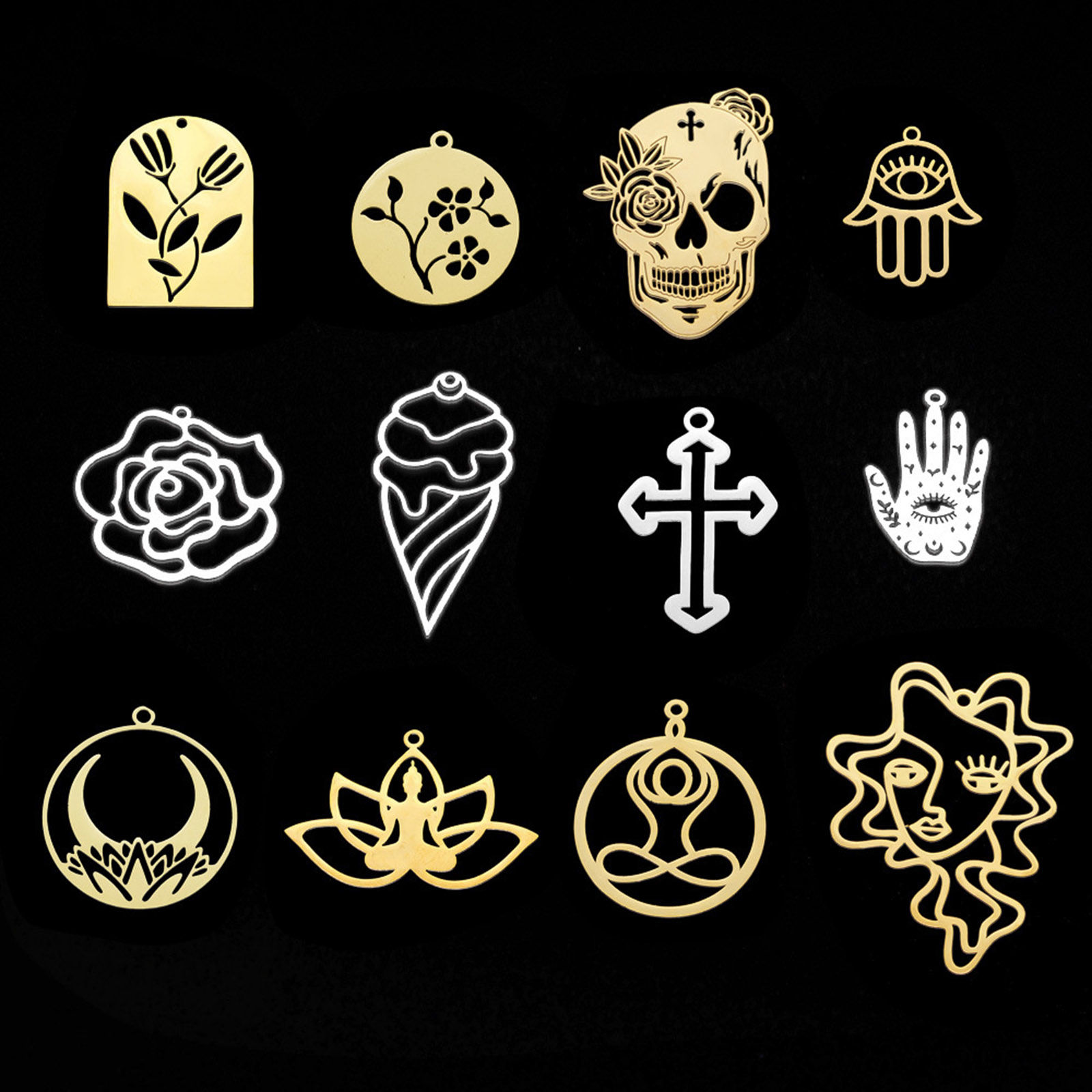 Image de Breloques en Acier Inoxydable Multicolore 1 Pièce