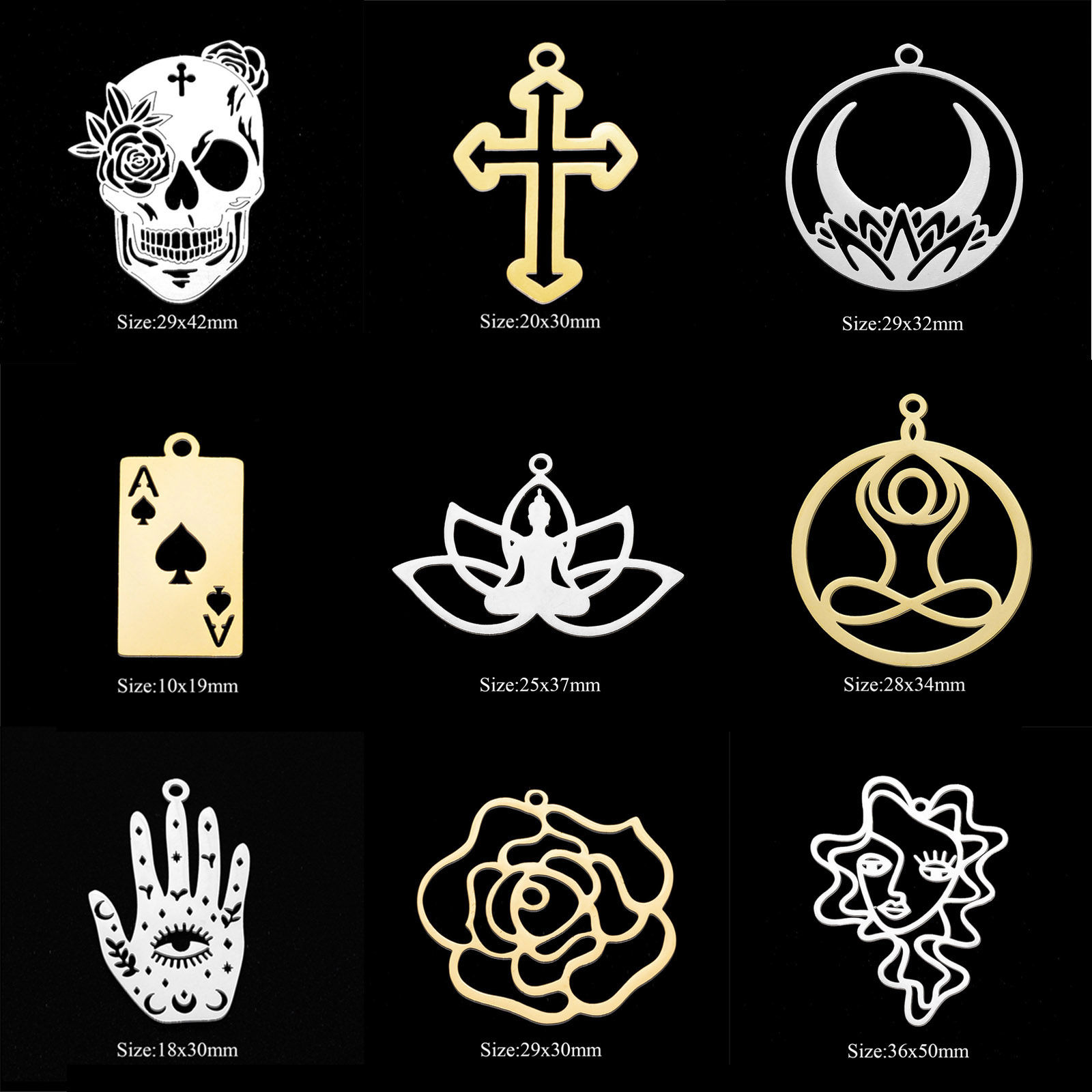 Image de Breloques en Acier Inoxydable Multicolore 1 Pièce