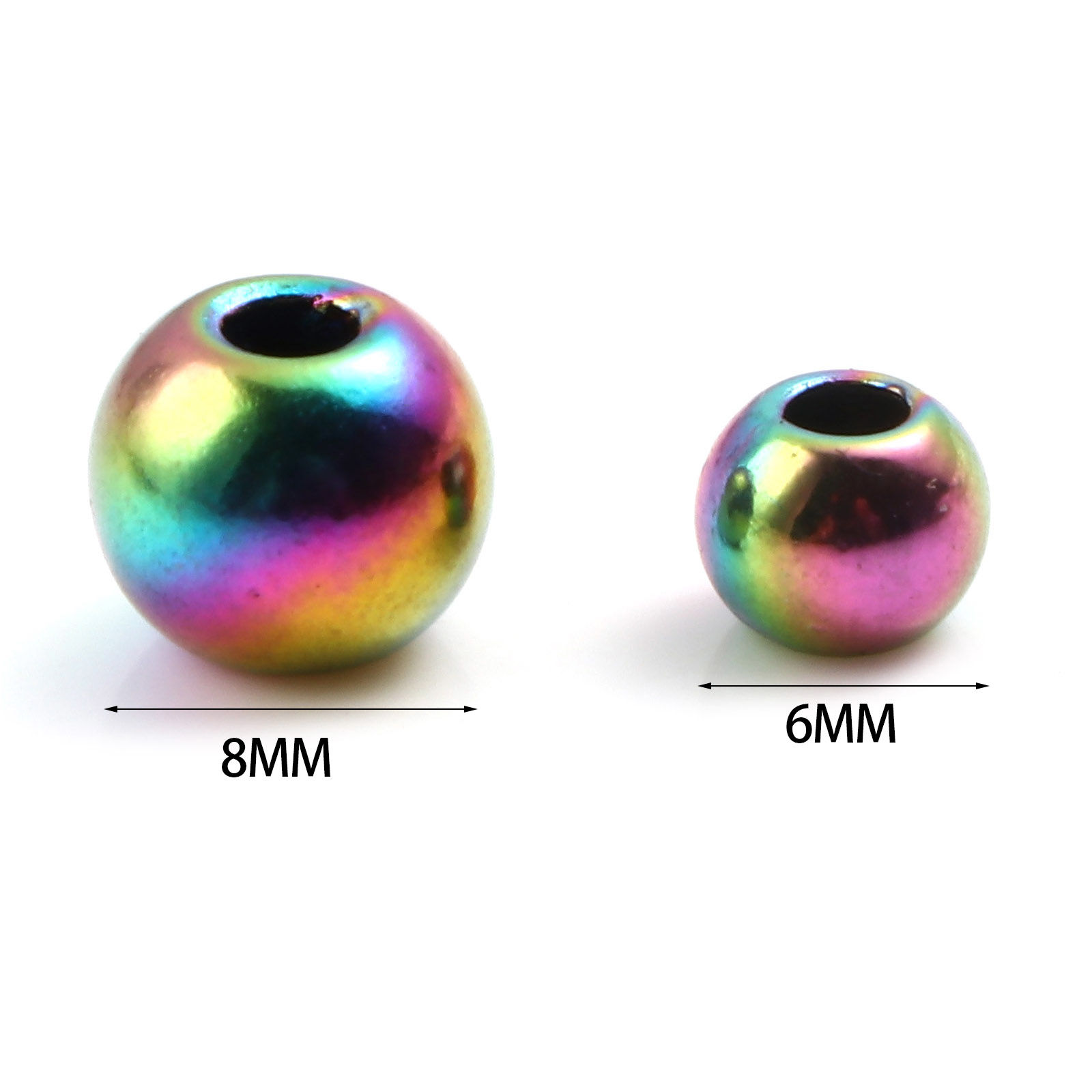 Immagine di Lega di Zinco Perline Tondo Multicolore 20 Pz