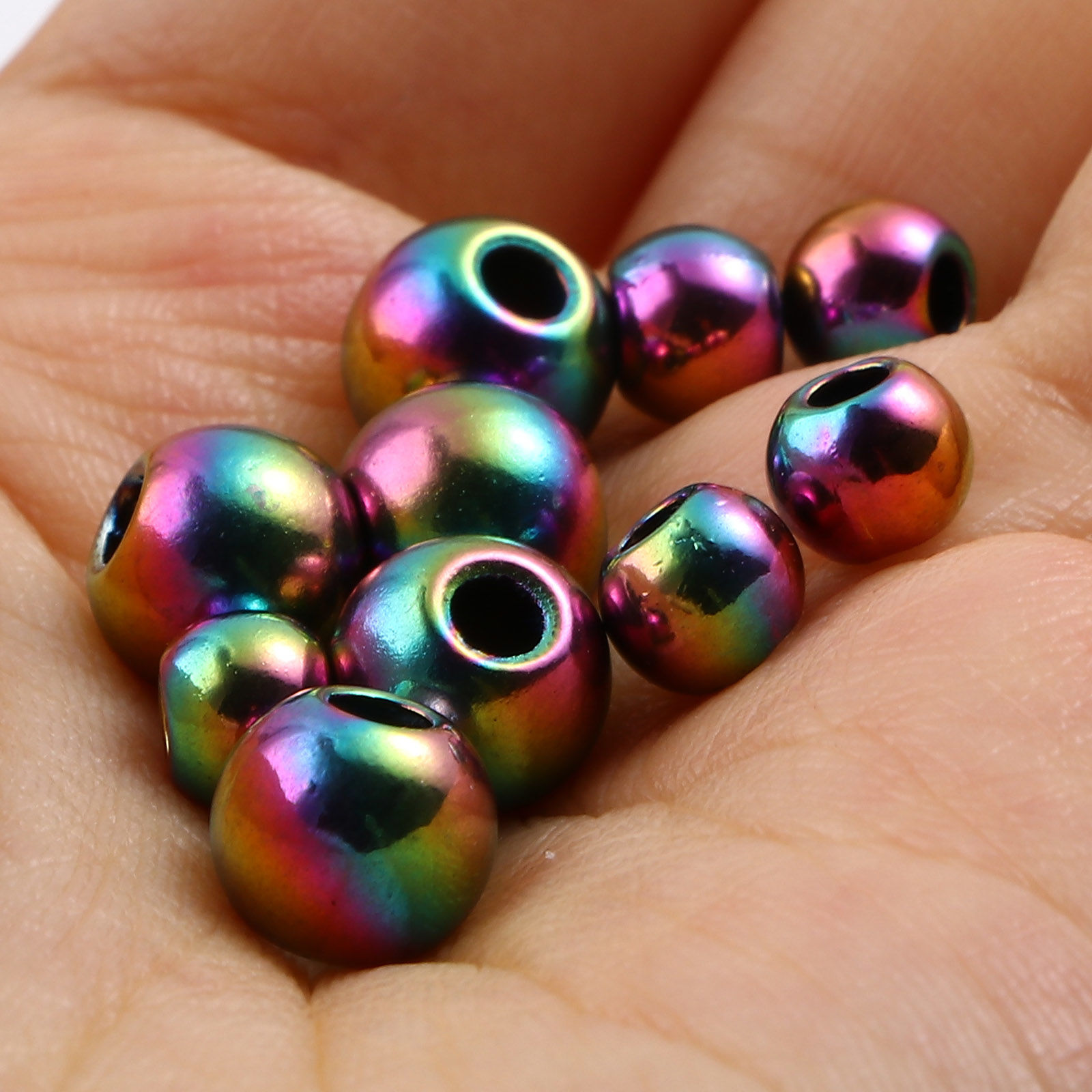 Immagine di Lega di Zinco Perline Tondo Multicolore 20 Pz