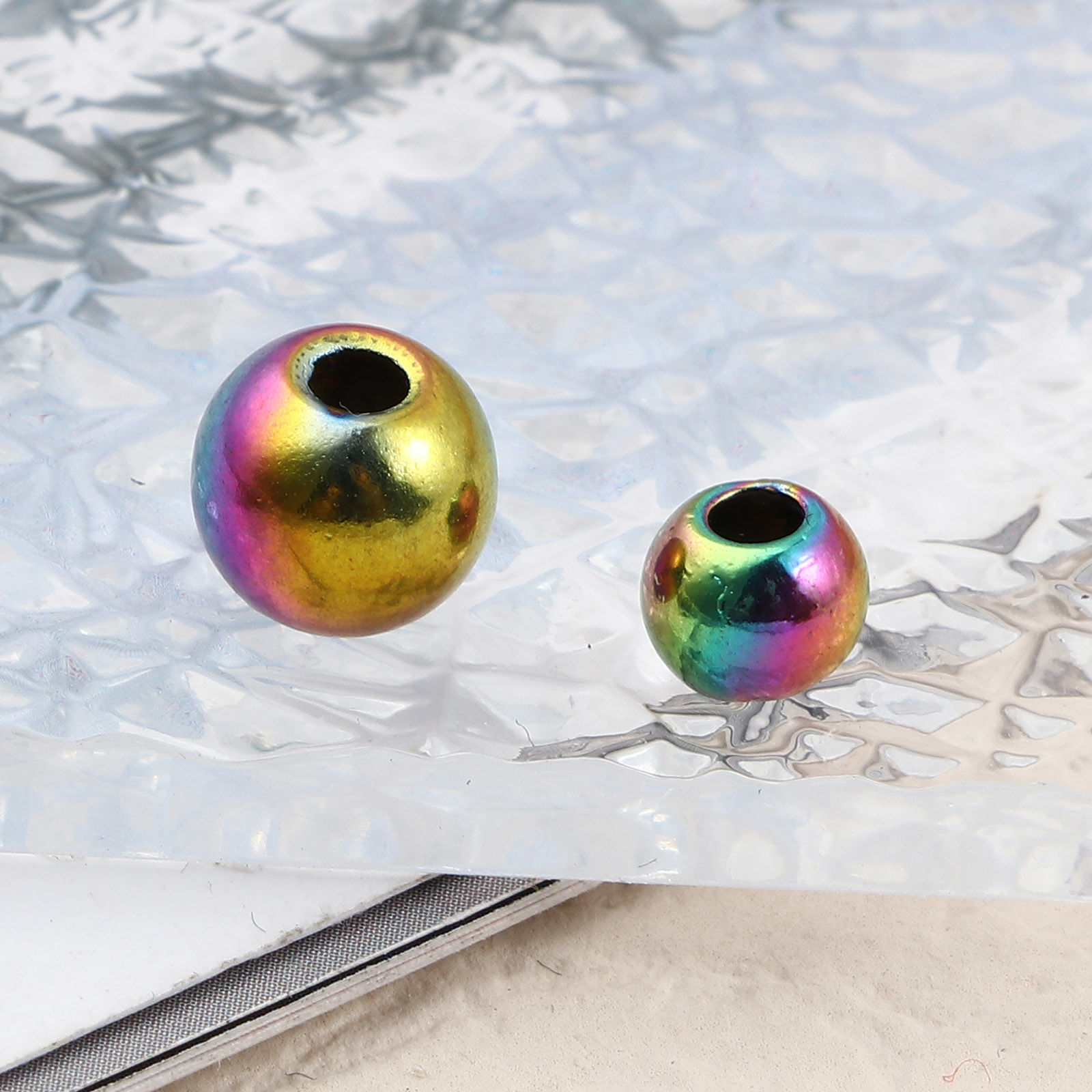 Immagine di Lega di Zinco Perline Tondo Multicolore 20 Pz