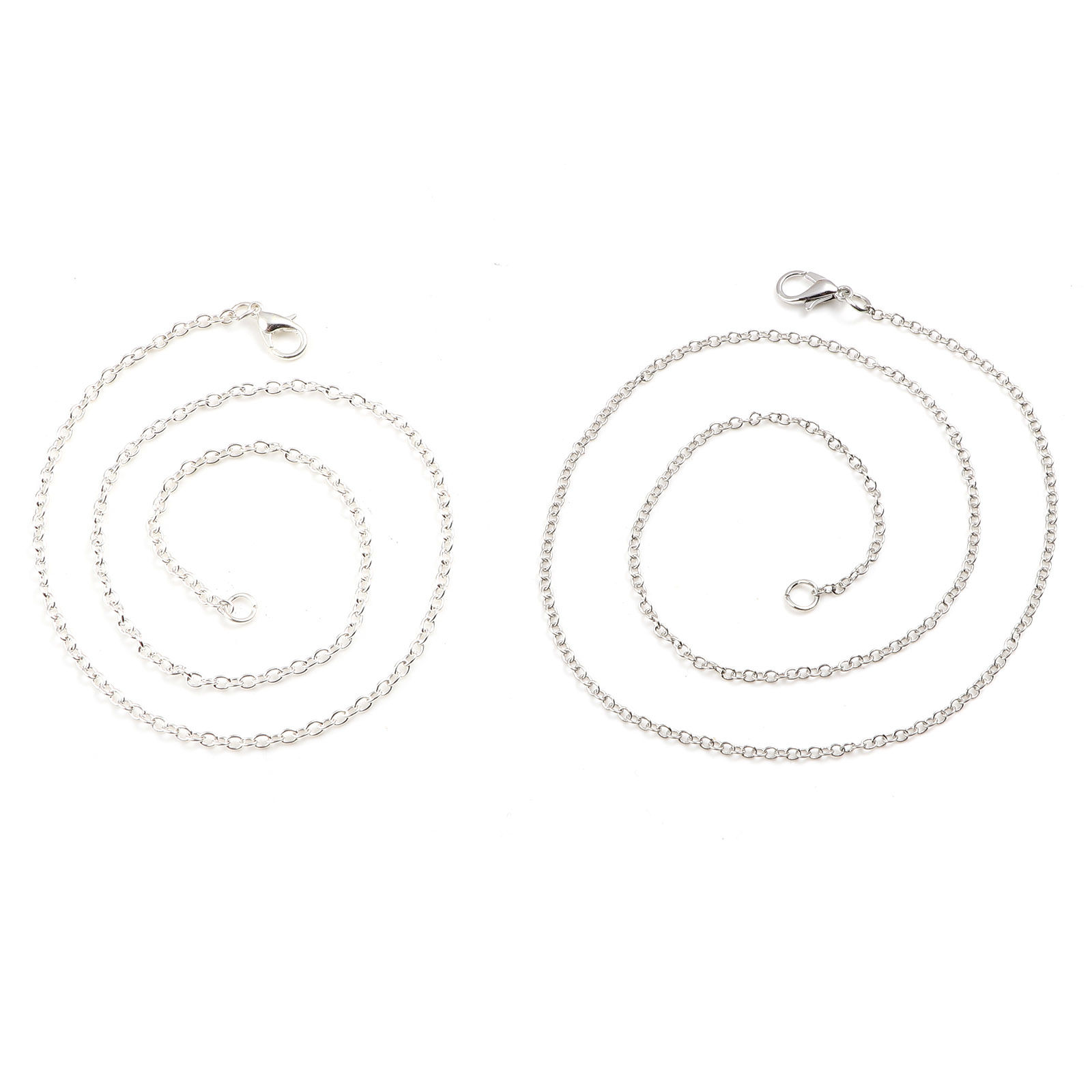 Imagen de Hierro Cable Cadena Cruz Collares Tono de Plata 1 Paquete ( 12 Unidades/Paquete)
