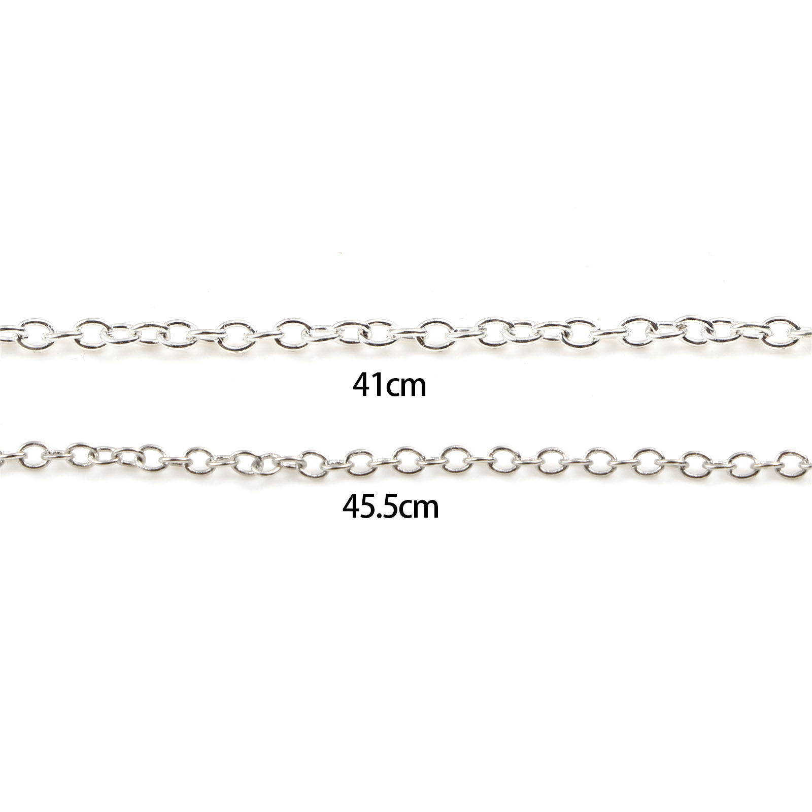 Imagen de Hierro Cable Cadena Cruz Collares Tono de Plata 1 Paquete ( 12 Unidades/Paquete)
