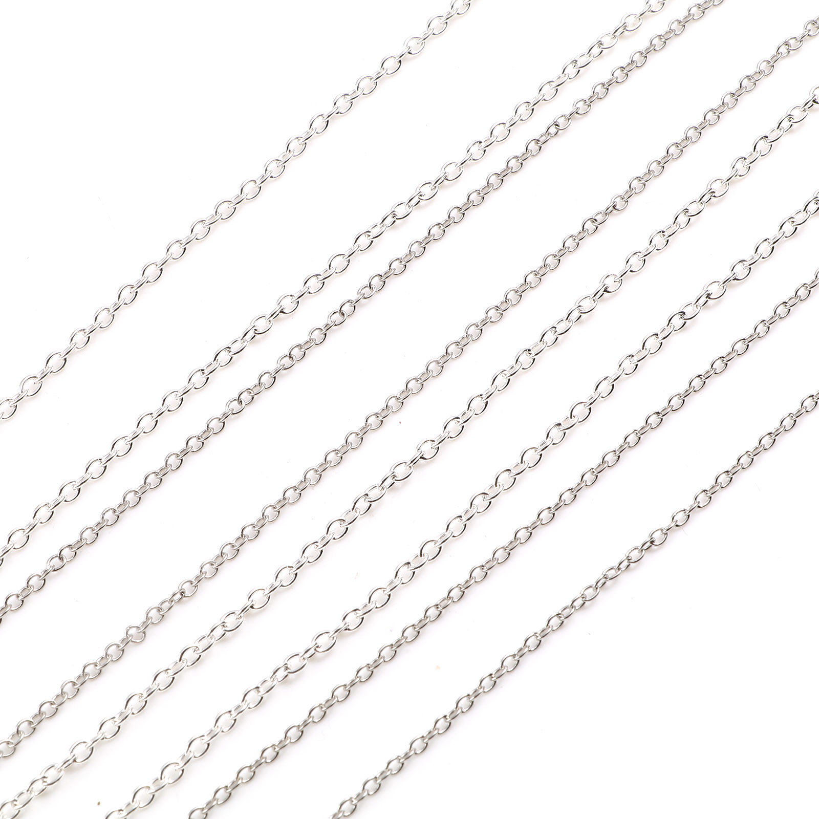 Imagen de Hierro Cable Cadena Cruz Collares Tono de Plata 1 Paquete ( 12 Unidades/Paquete)