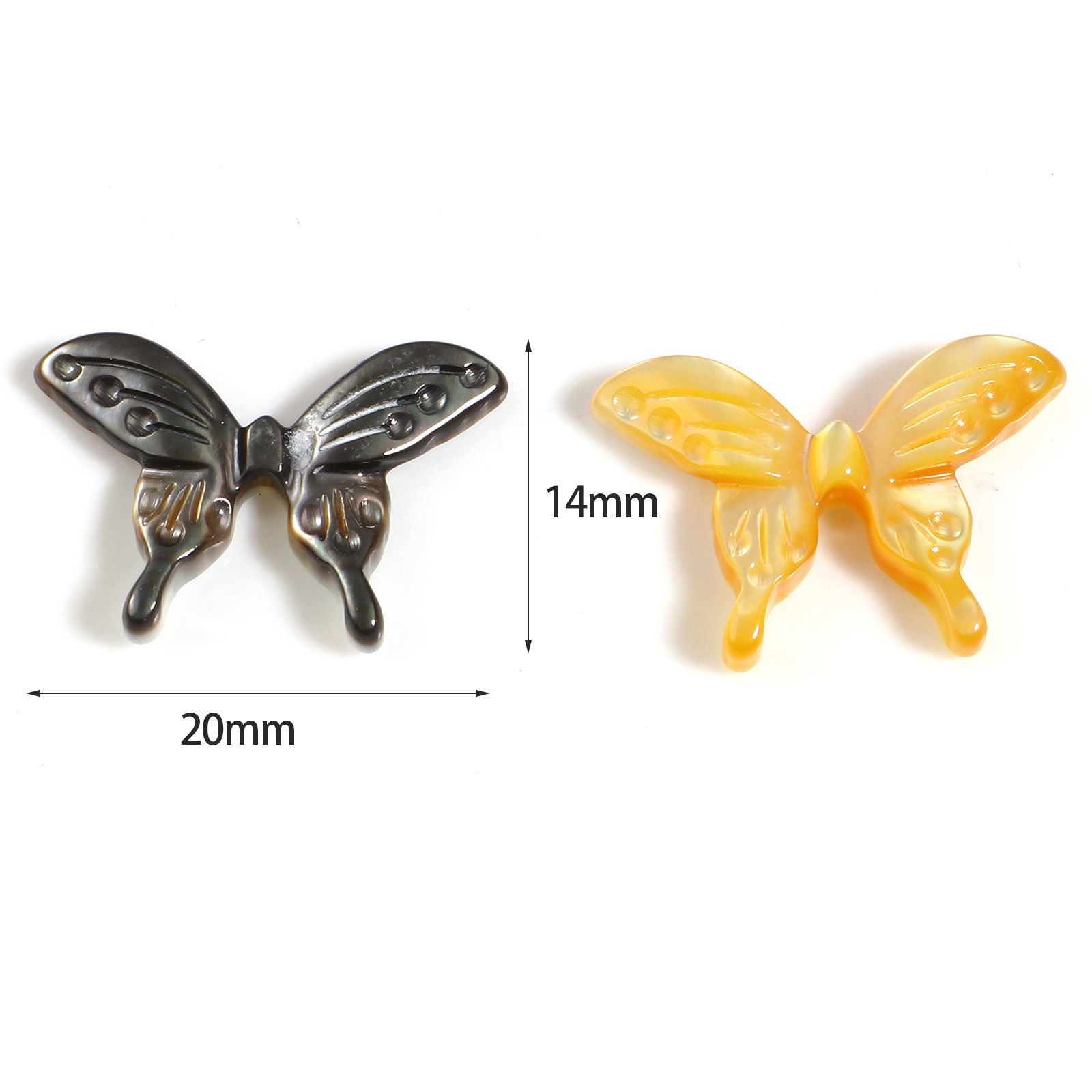 Picture of Insect Natural Shell Loose Beads Butterfly Animal Multicolor About 20mm x 14mm, 1 Piece