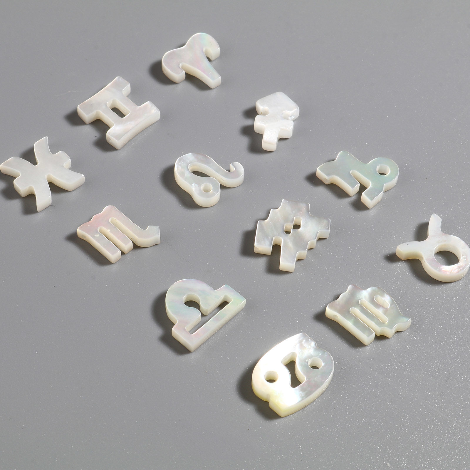 Изображение Бусины из Раковины, Знак Зодиака , Оff-Белый 2 ШТ