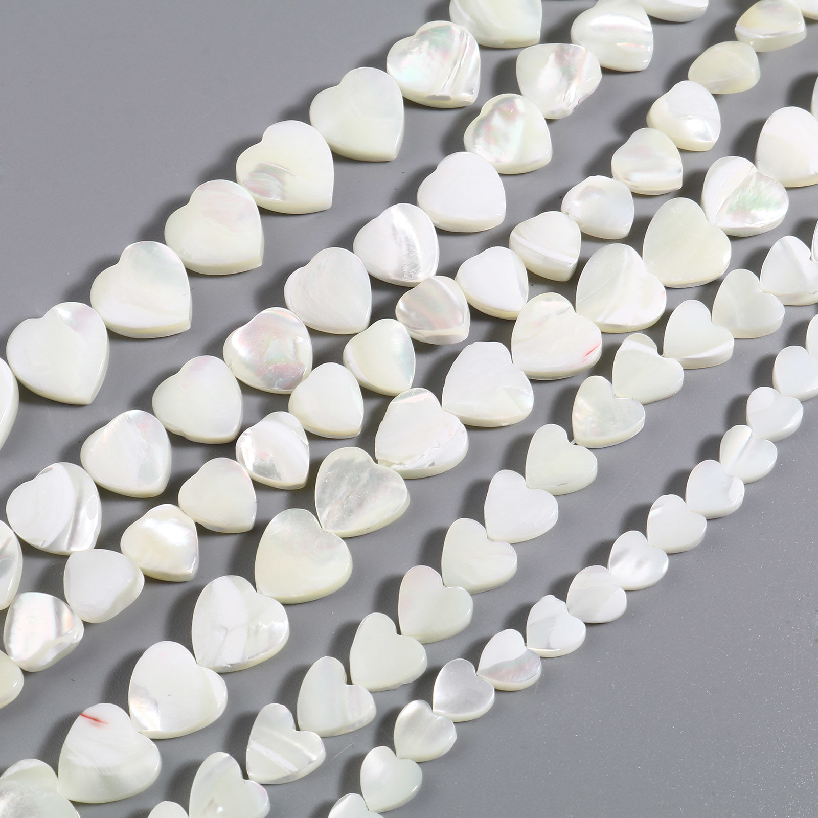 Picture of Valentine's Day Natural Shell Loose Beads Heart Creamy-White 1 Strand