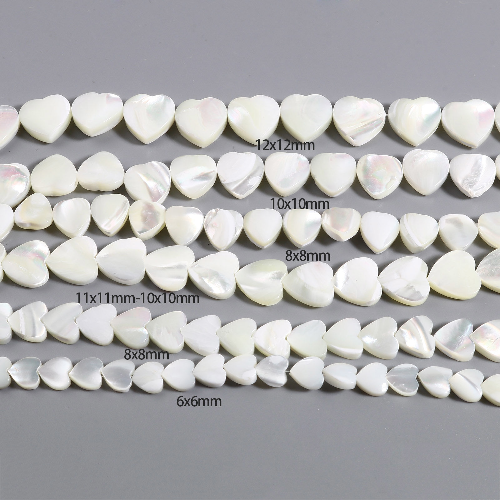 Picture of Valentine's Day Natural Shell Loose Beads Heart Creamy-White 1 Strand