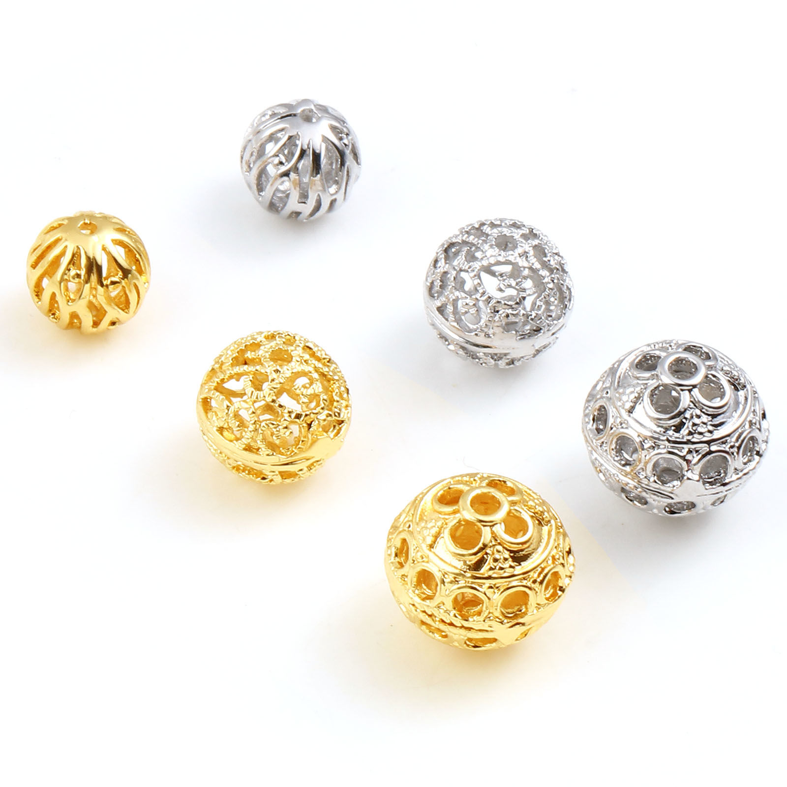 Picture of Brass Beads Multicolor Round Filigree 2 PCs