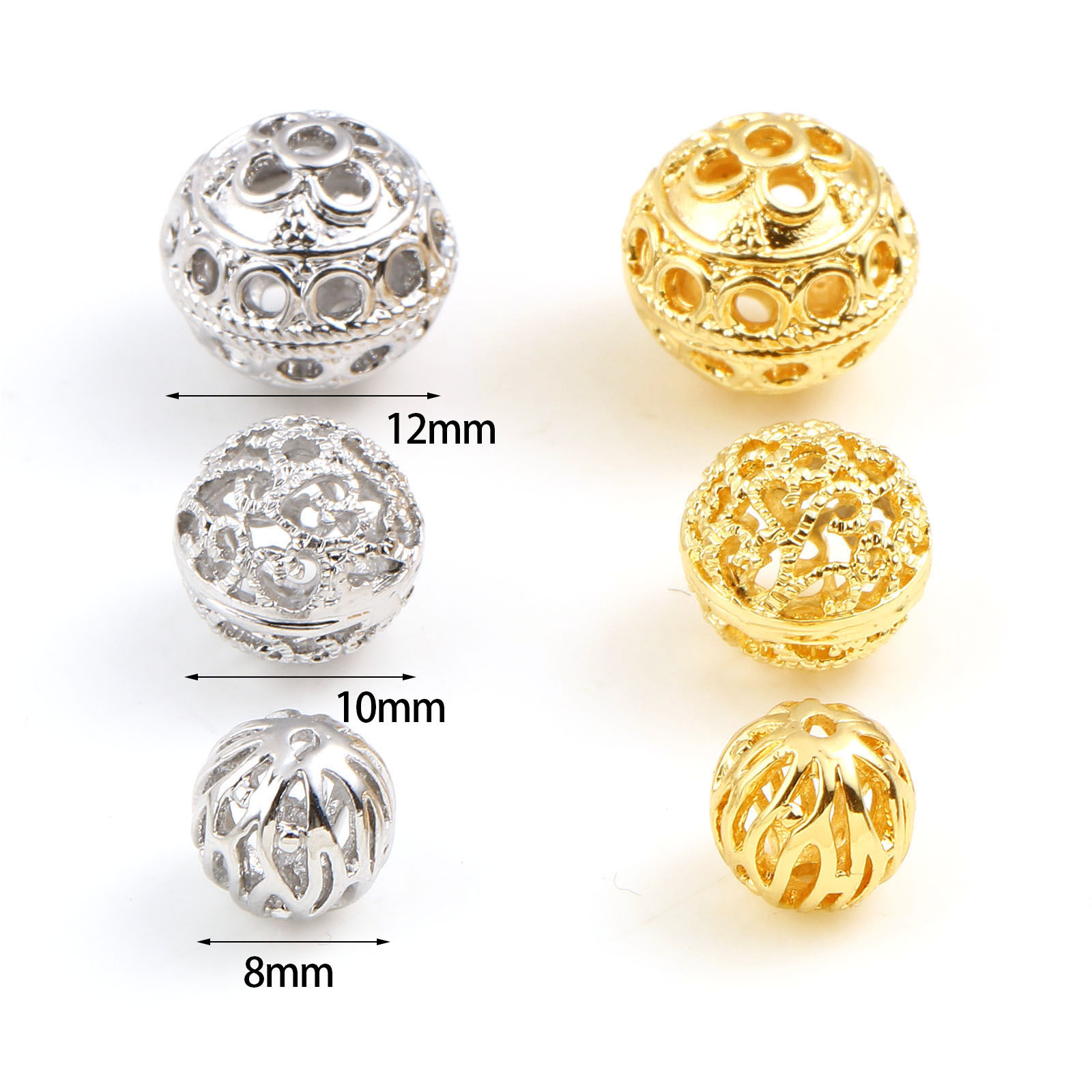 Picture of Brass Beads Multicolor Round Filigree 2 PCs