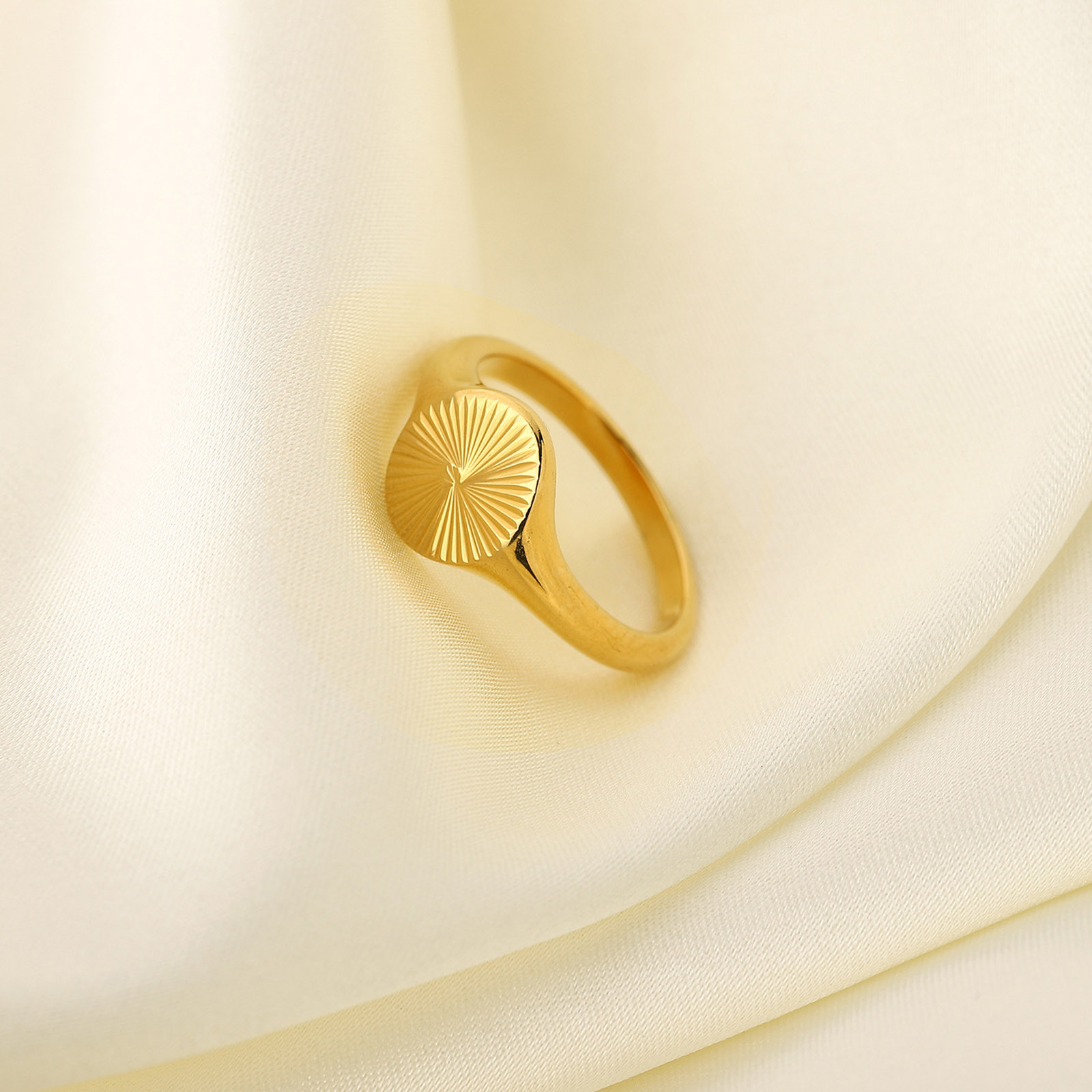 Picture of Eco-friendly Simple & Casual Ins Style 18K Gold Plated 304 Stainless Steel Unadjustable Rings For Women