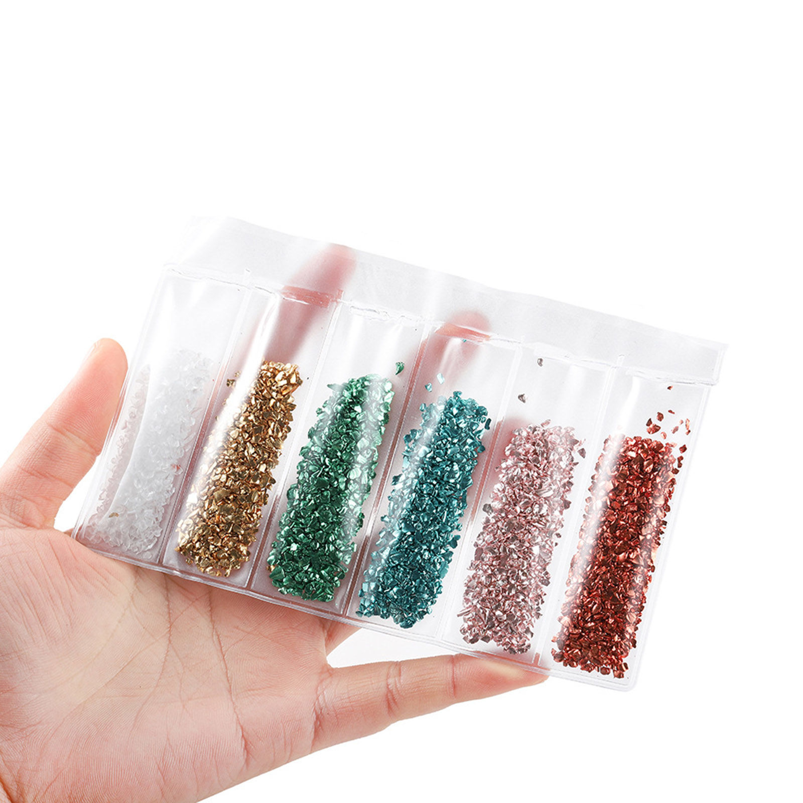 Imagen de Vidrio Artesanía de Resina Relleno Material Multicolor 1 Paquete