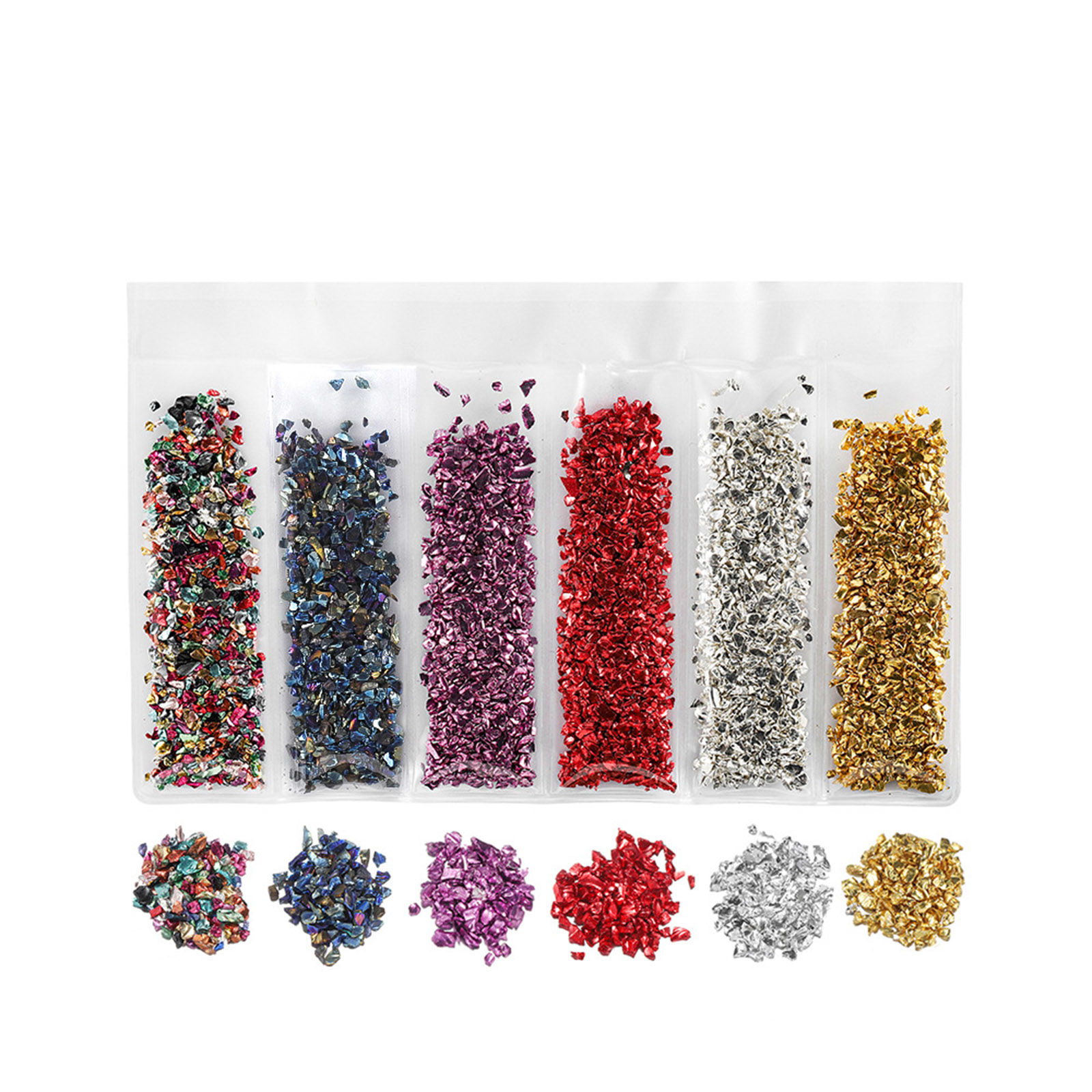 Imagen de Vidrio Artesanía de Resina Relleno Material Multicolor 1 Paquete