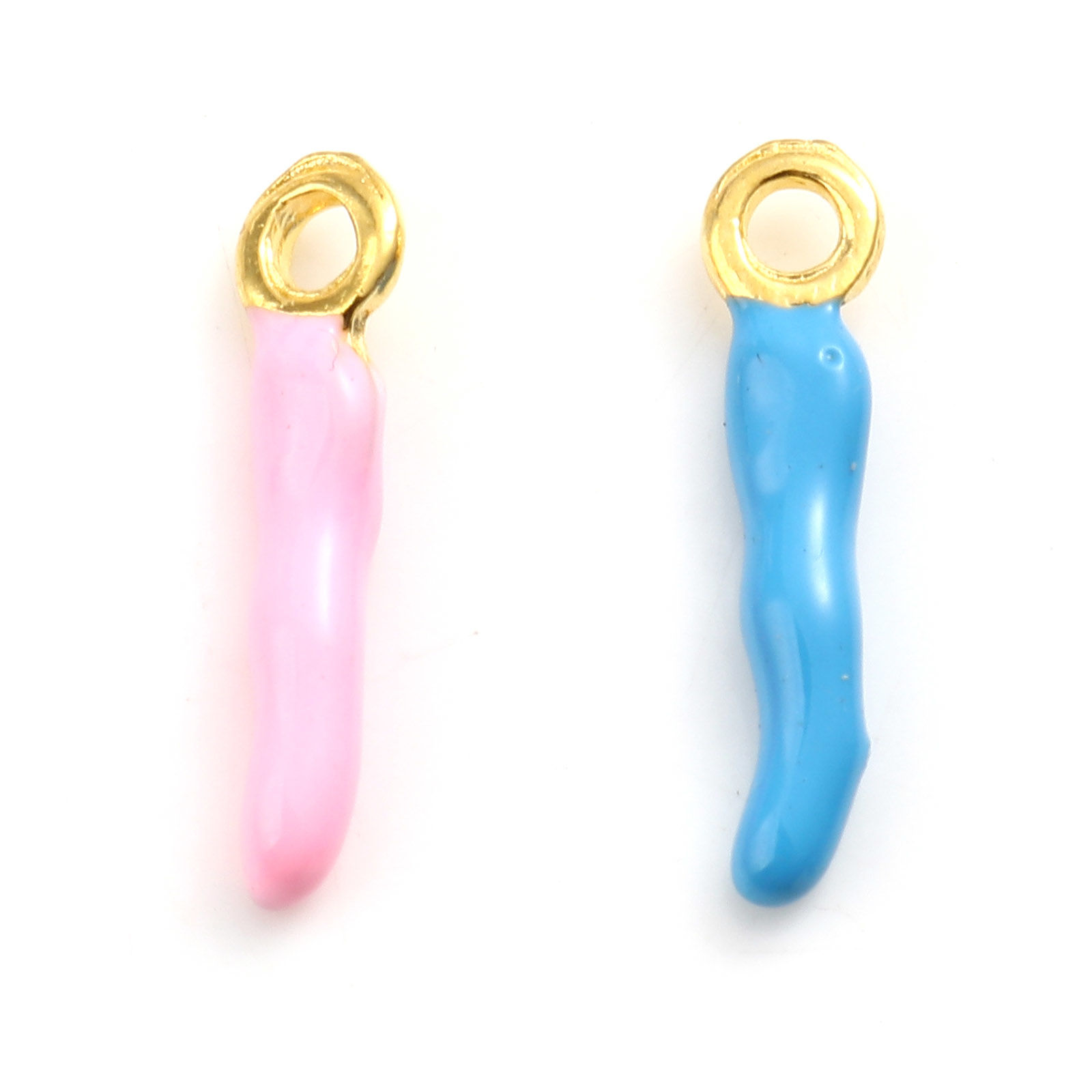 Picture of Zinc Based Alloy Charms Chili Gold Plated Multicolor Enamel 20mm x 5mm, 10 PCs